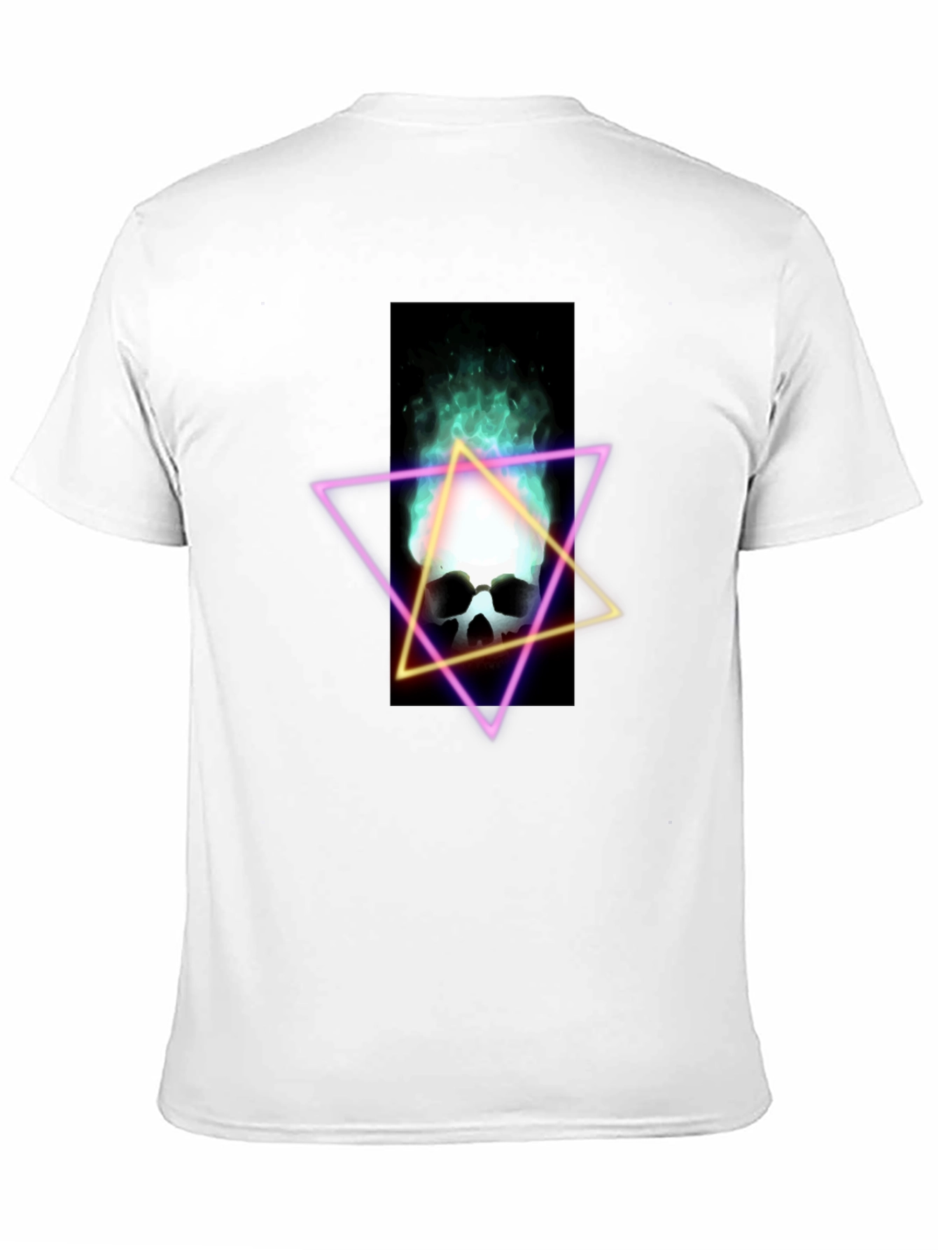 Neon Skull T-Shirt - Flaming Skull Graphic Tee