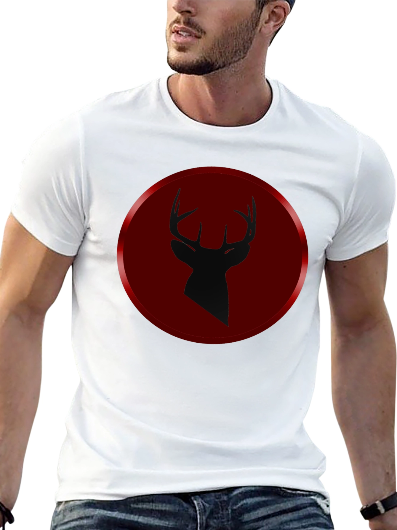 Deer Silhouette Graphic Tee - Mens Black T-Shirt