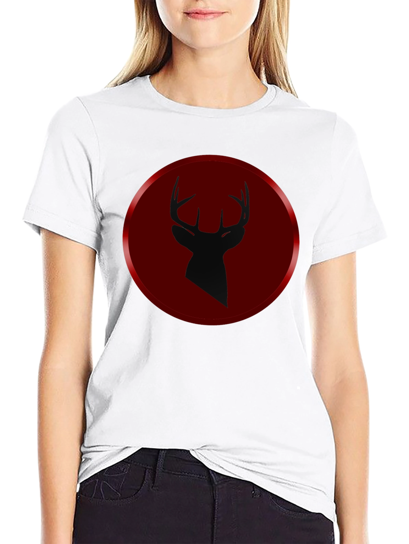 Deer Silhouette Graphic Tee - Mens Black T-Shirt