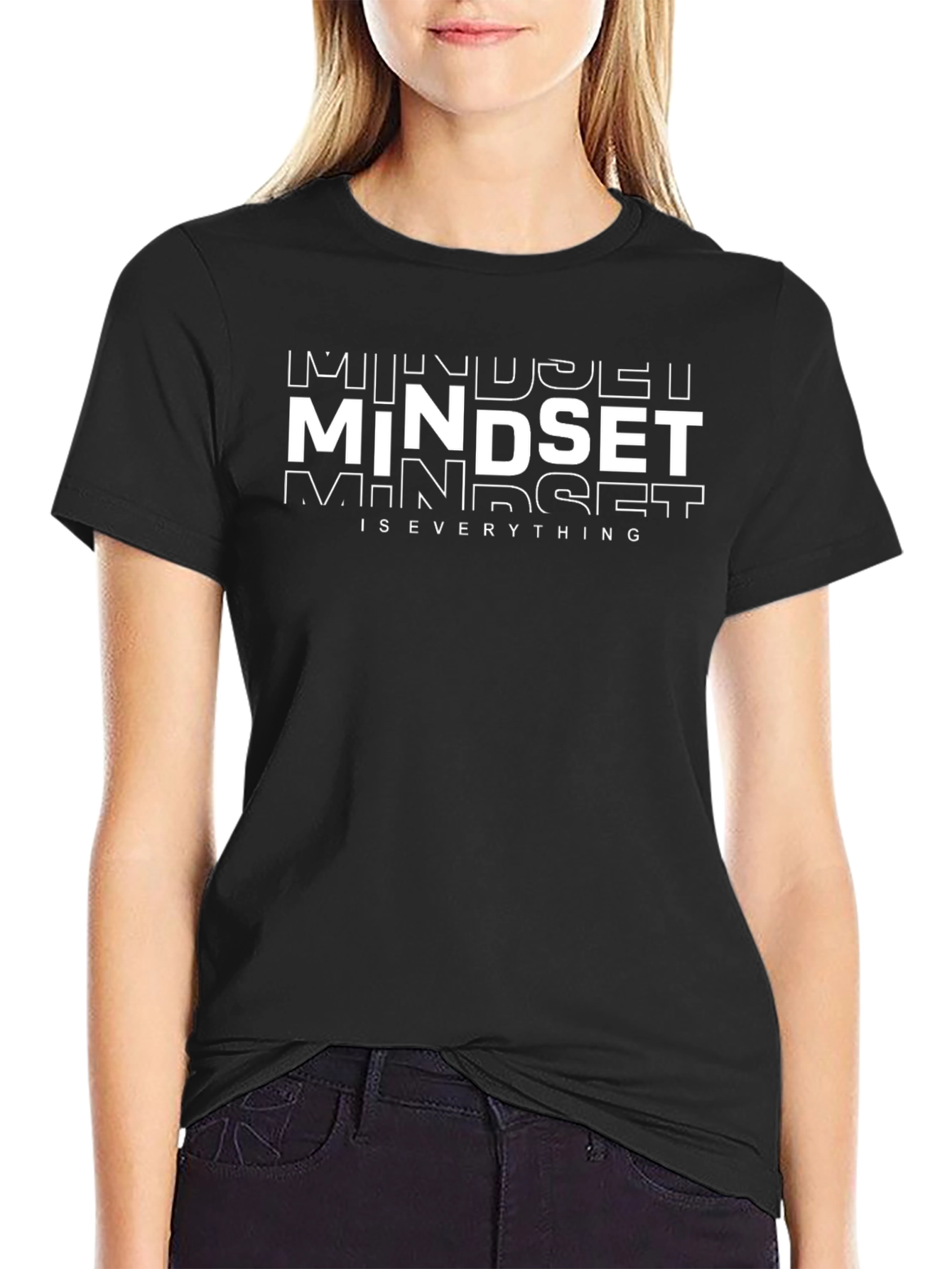 Mindset is Everything Black Graphic T-Shirt