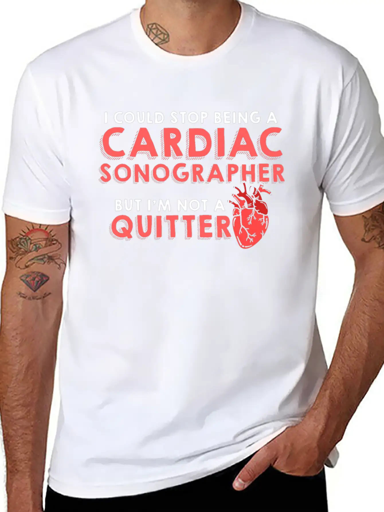 Cardiac Sonographer Echo Tech Quitter RDCS Graphic Unisex Casual T-Shirt – Clean Design For Daily Comfort