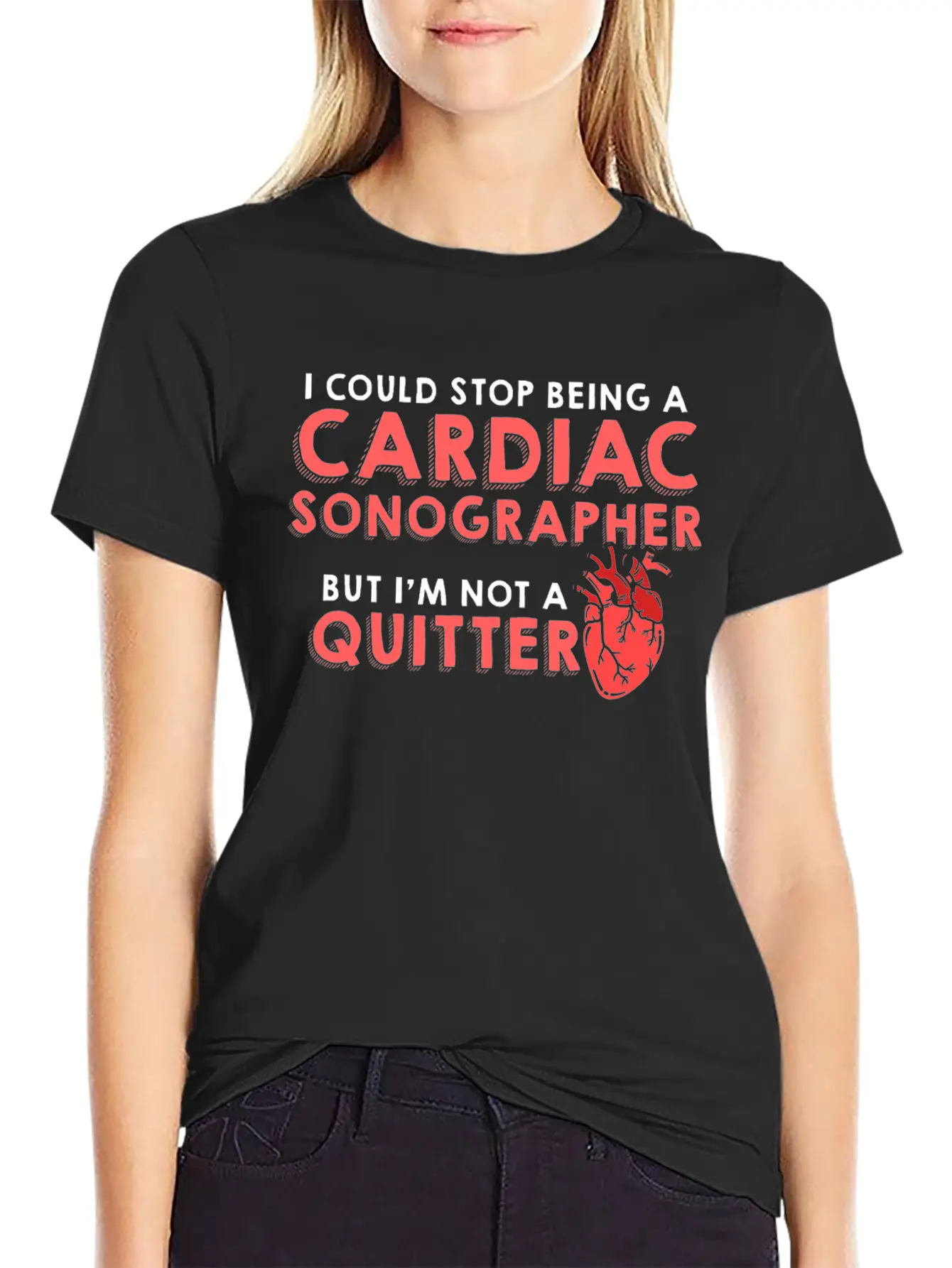 Cardiac Sonographer Echo Tech Quitter RDCS Graphic Unisex Casual T-Shirt – Clean Design For Daily Comfort