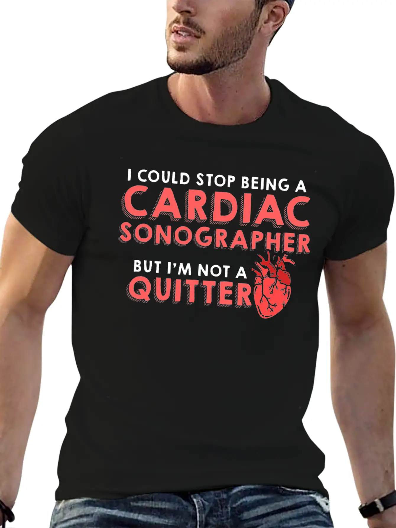 Cardiac Sonographer Echo Tech Quitter RDCS Graphic Unisex Casual T-Shirt – Clean Design For Daily Comfort