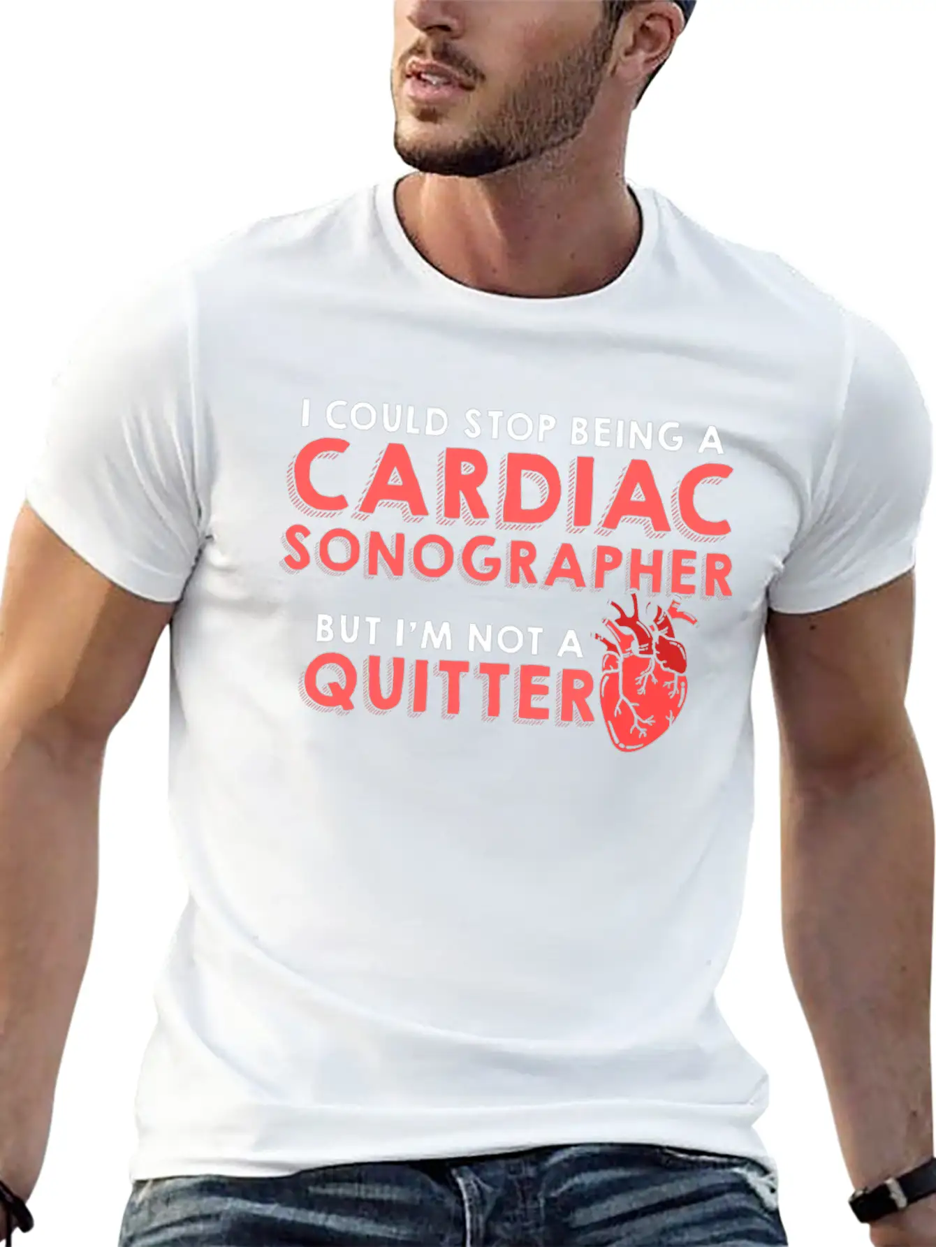 Cardiac Sonographer Echo Tech Quitter RDCS Graphic Unisex Casual T-Shirt – Clean Design For Daily Comfort