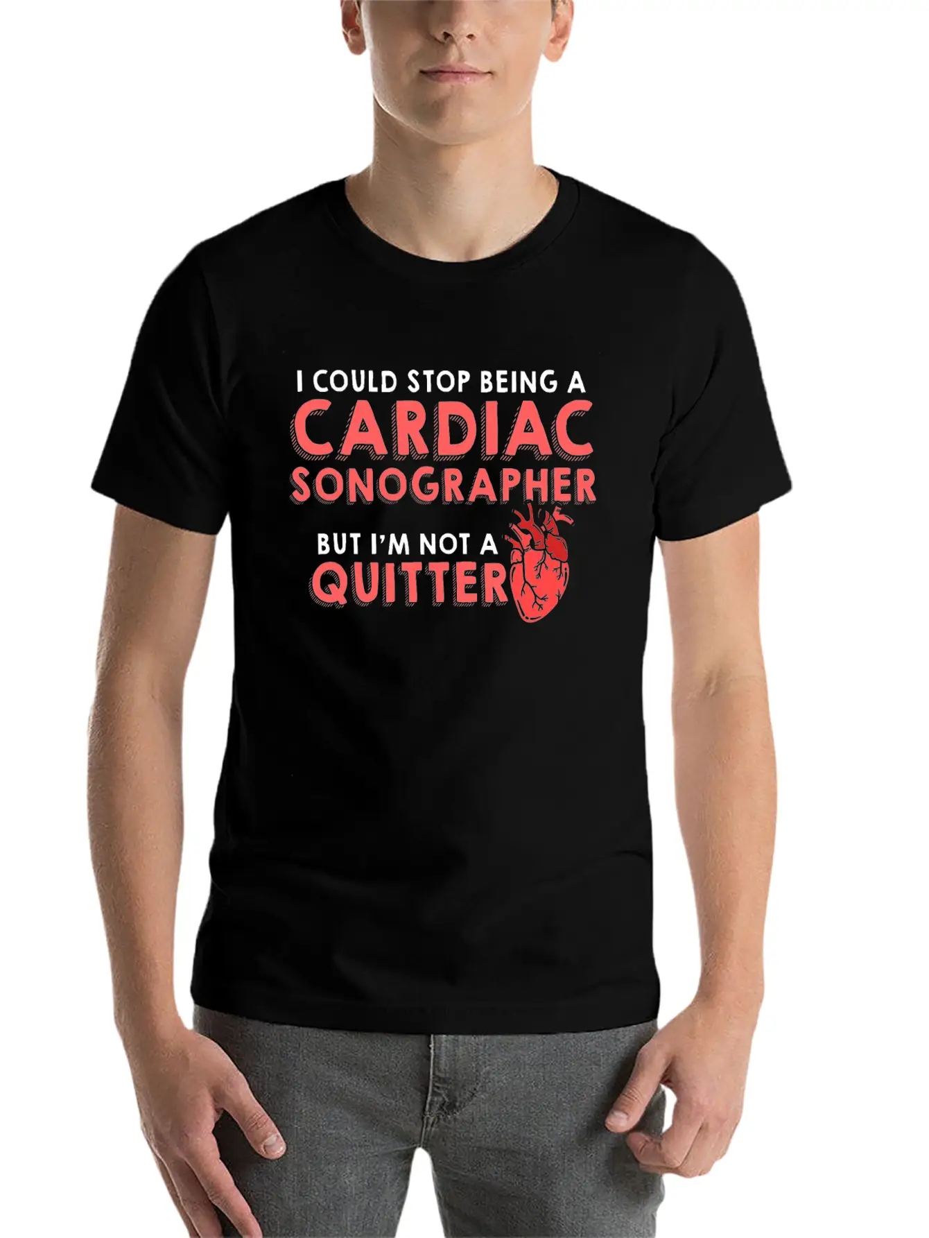 Cardiac Sonographer Echo Tech Quitter RDCS Graphic Unisex Casual T-Shirt – Clean Design For Daily Comfort