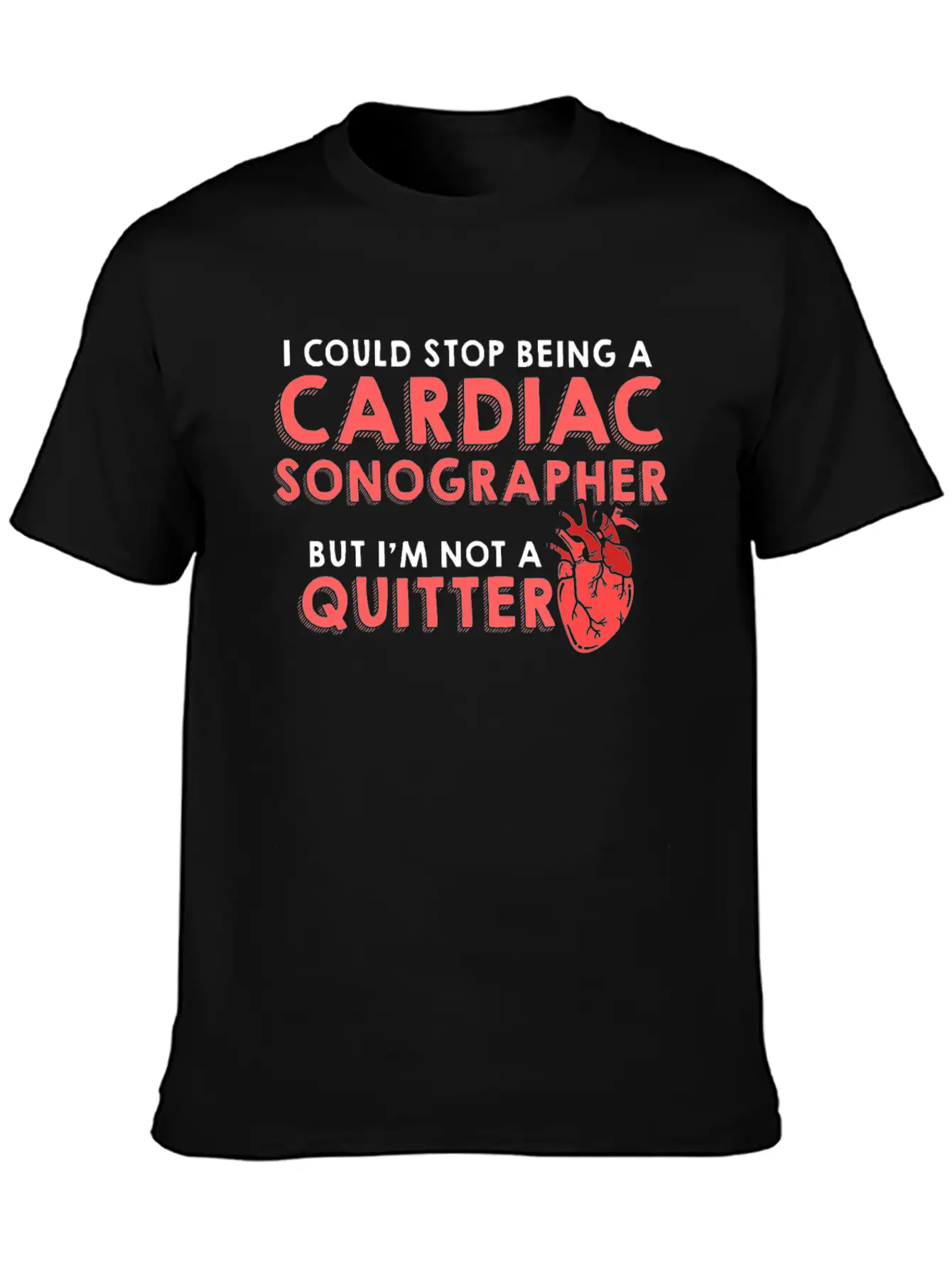 Cardiac Sonographer Echo Tech Quitter RDCS Graphic Unisex Casual T-Shirt – Clean Design For Daily Comfort
