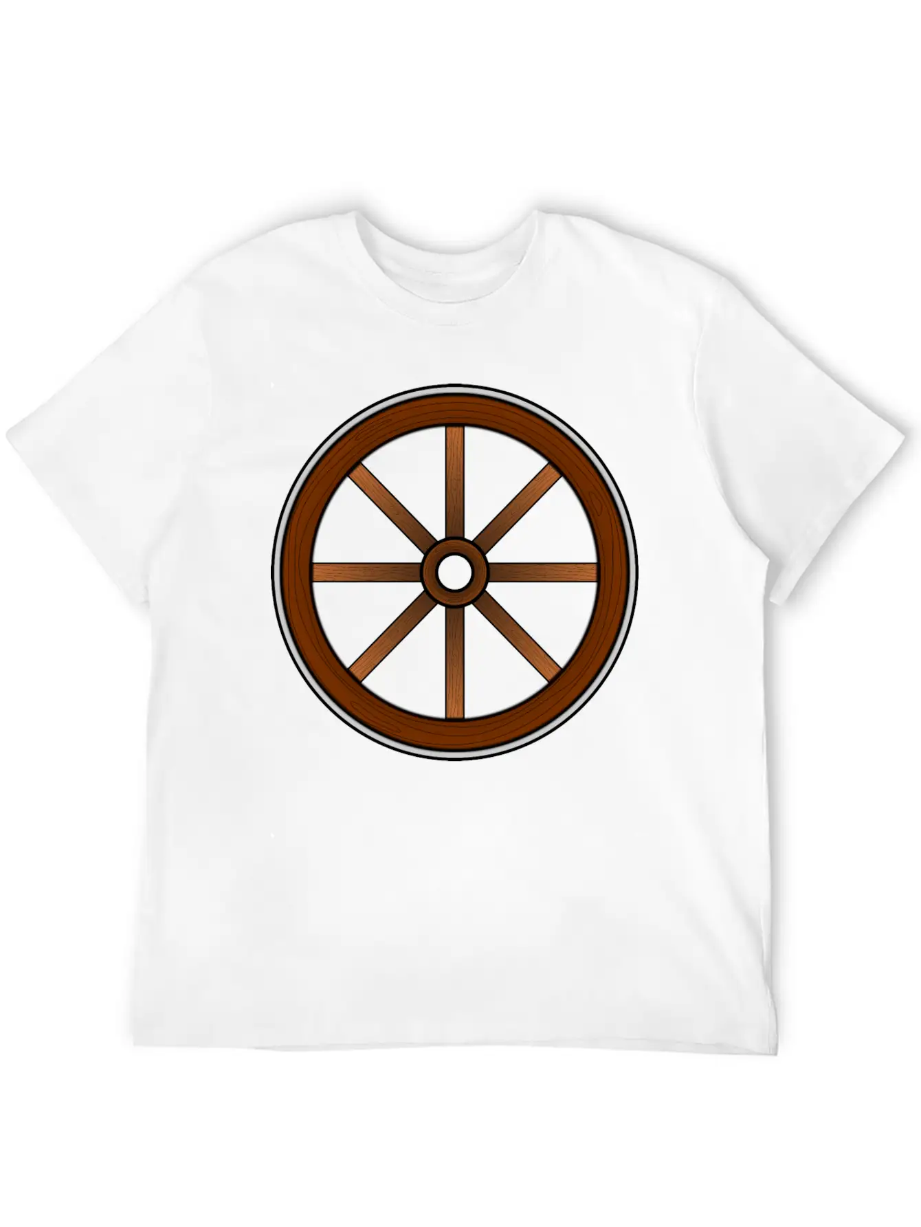 Cartwheel With Wood Effect Unisex Casual T-Shirt – Clean Design For Daily Comfort