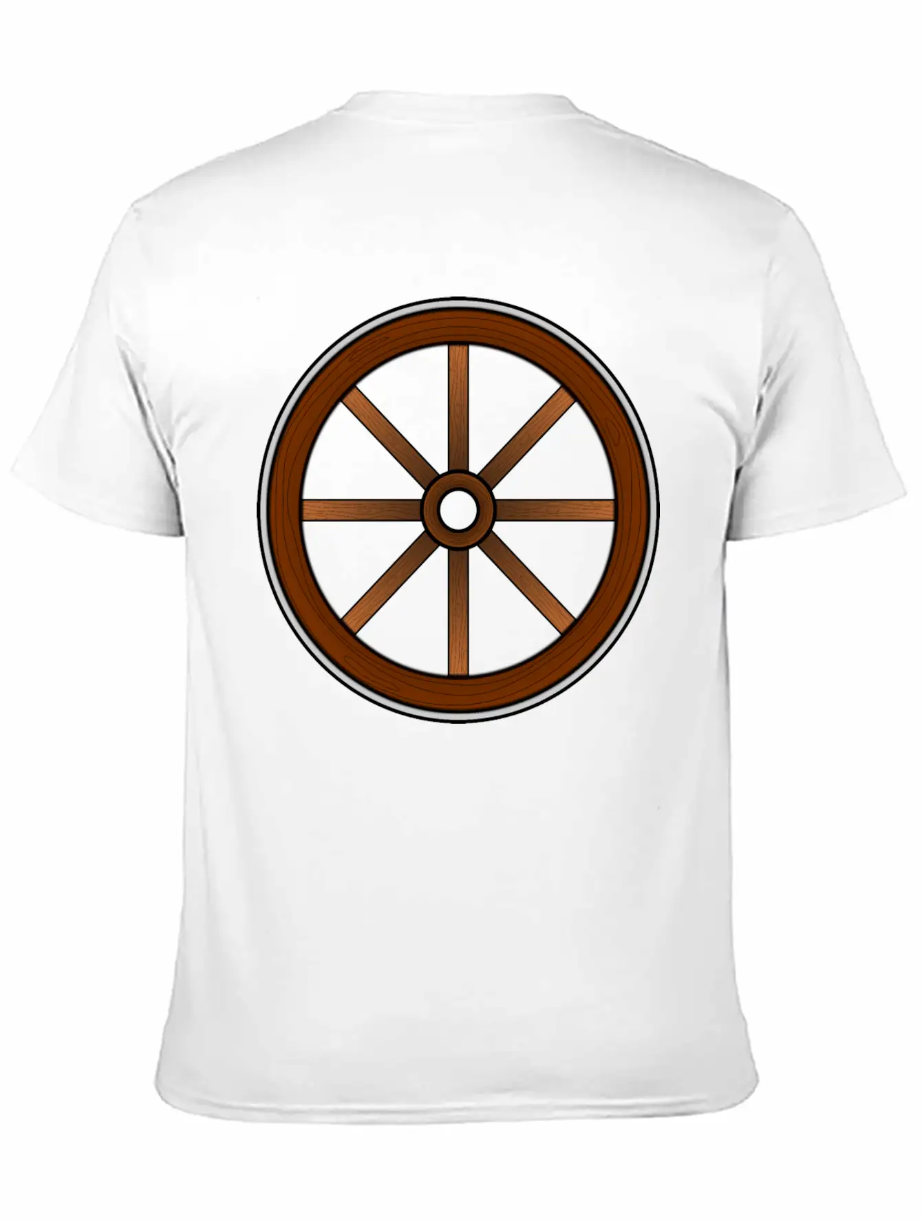 Cartwheel With Wood Effect Unisex Casual T-Shirt – Clean Design For Daily Comfort