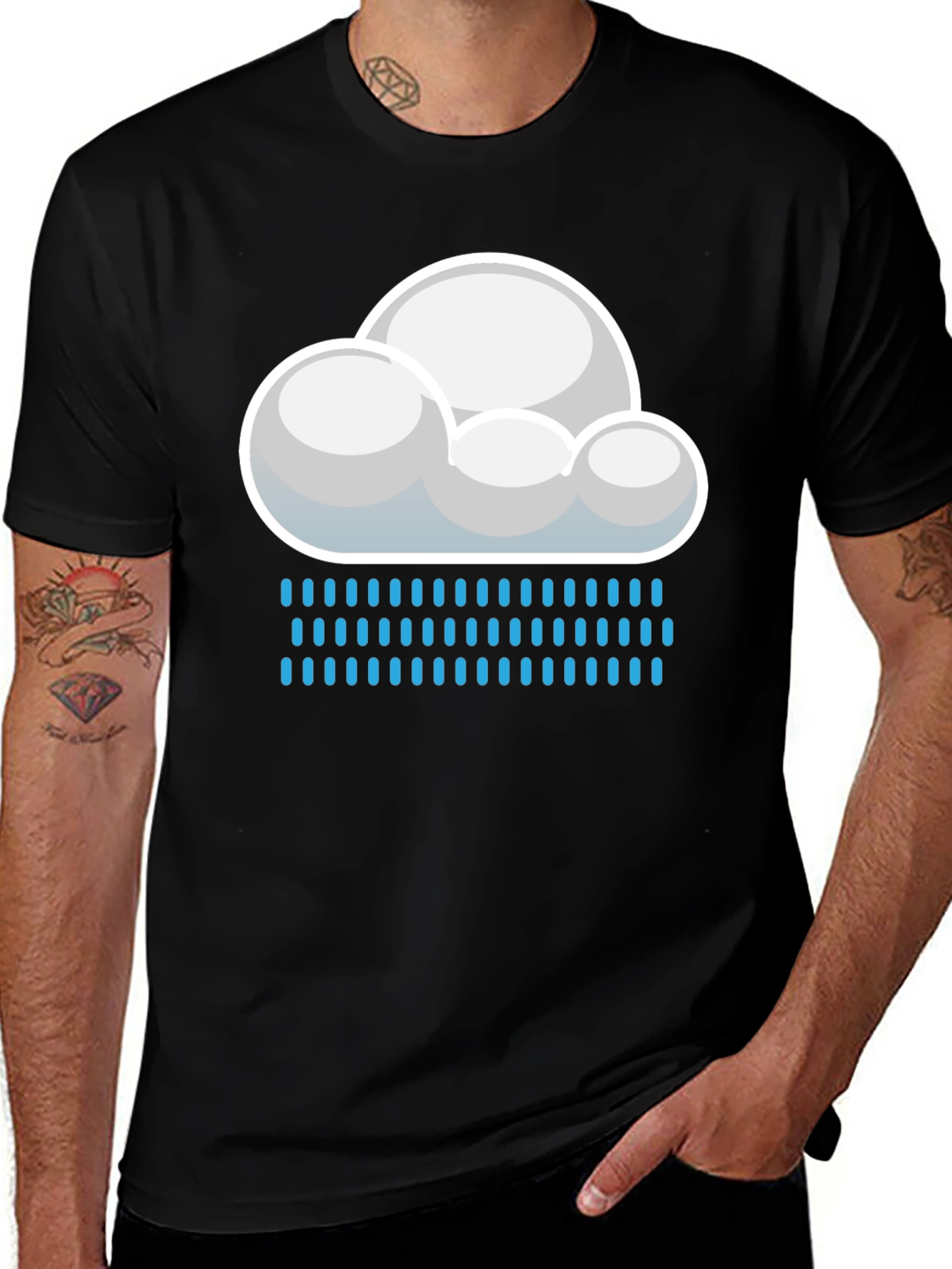 Cloudy Rain Day Graphic Tee - Weather Shirt