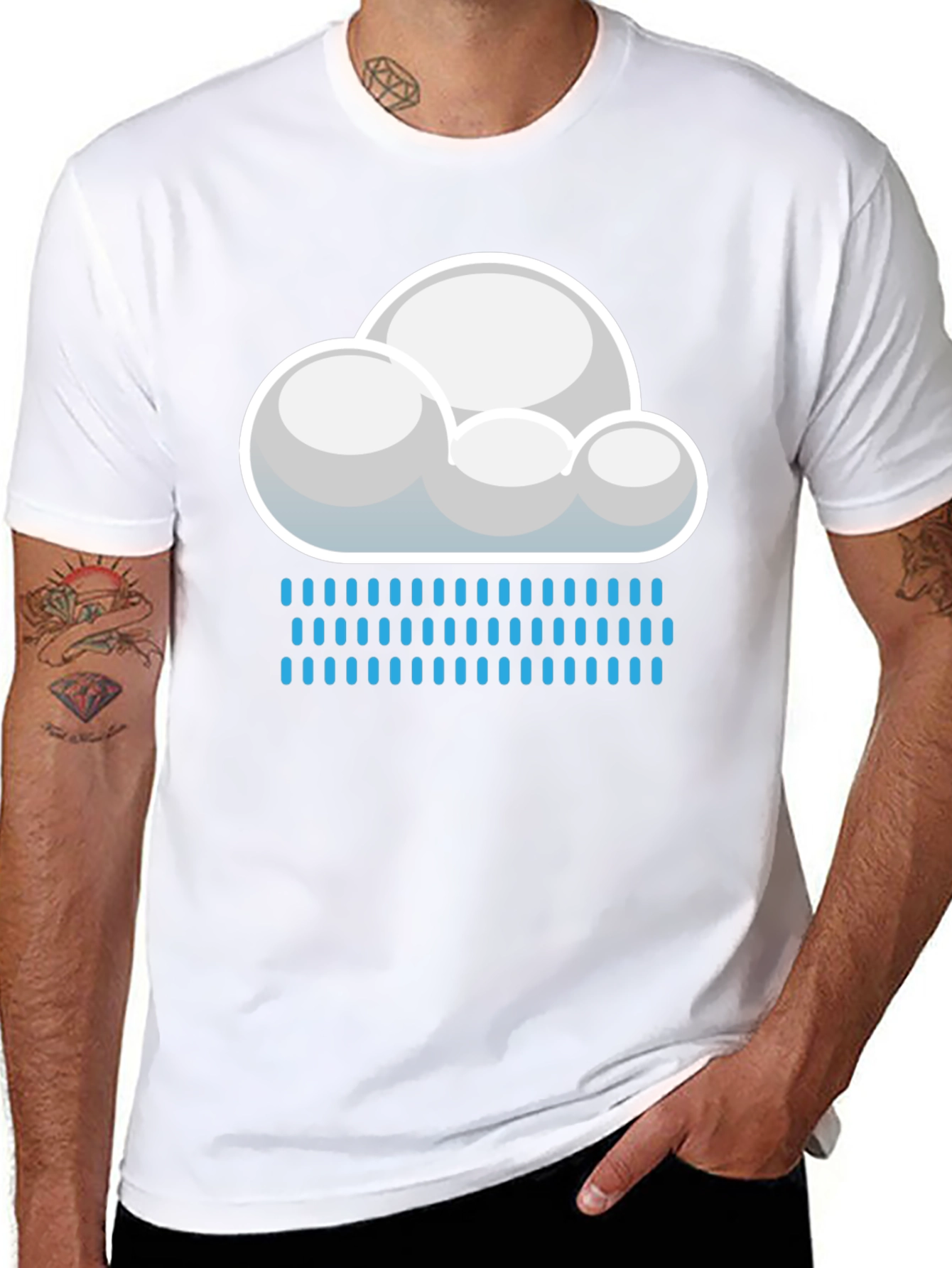 Cloudy Rain Day Graphic Tee - Weather Shirt