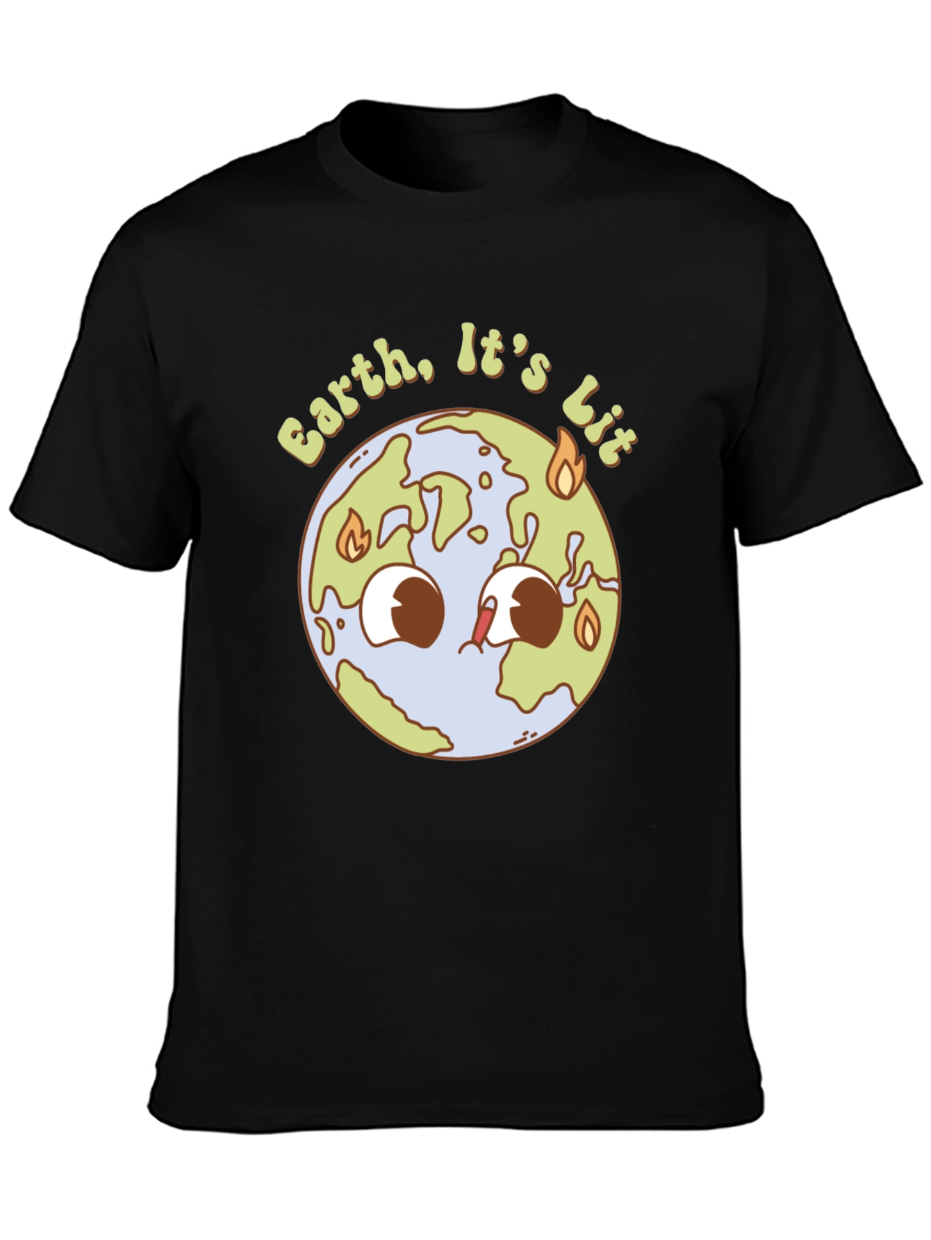 Earth is Lit T-Shirt - Black Graphic Tee