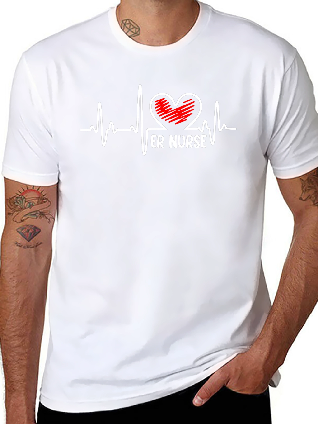 ER Nurse Heartbeat Graphic Tee
