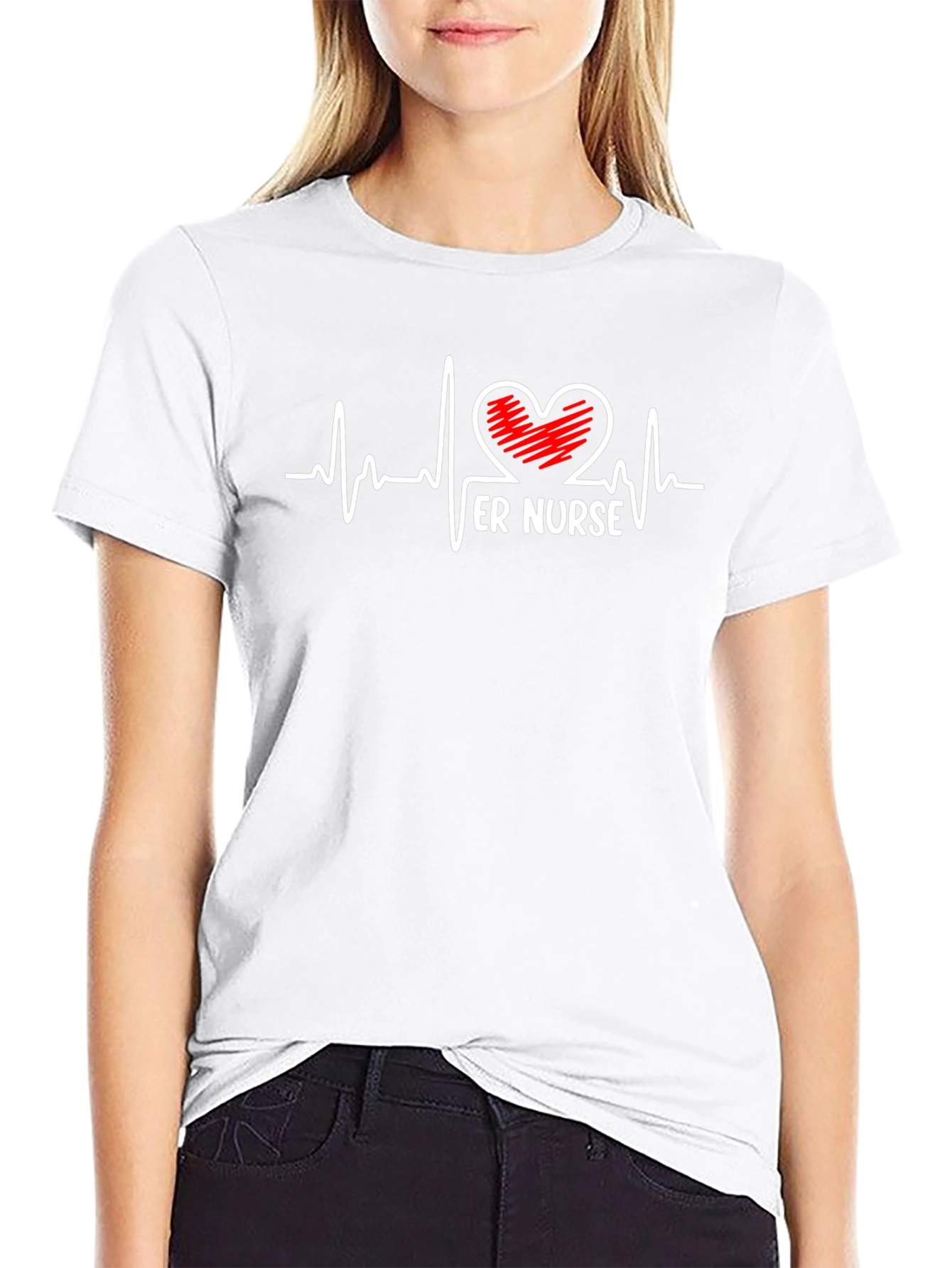 ER Nurse Heartbeat Graphic Tee