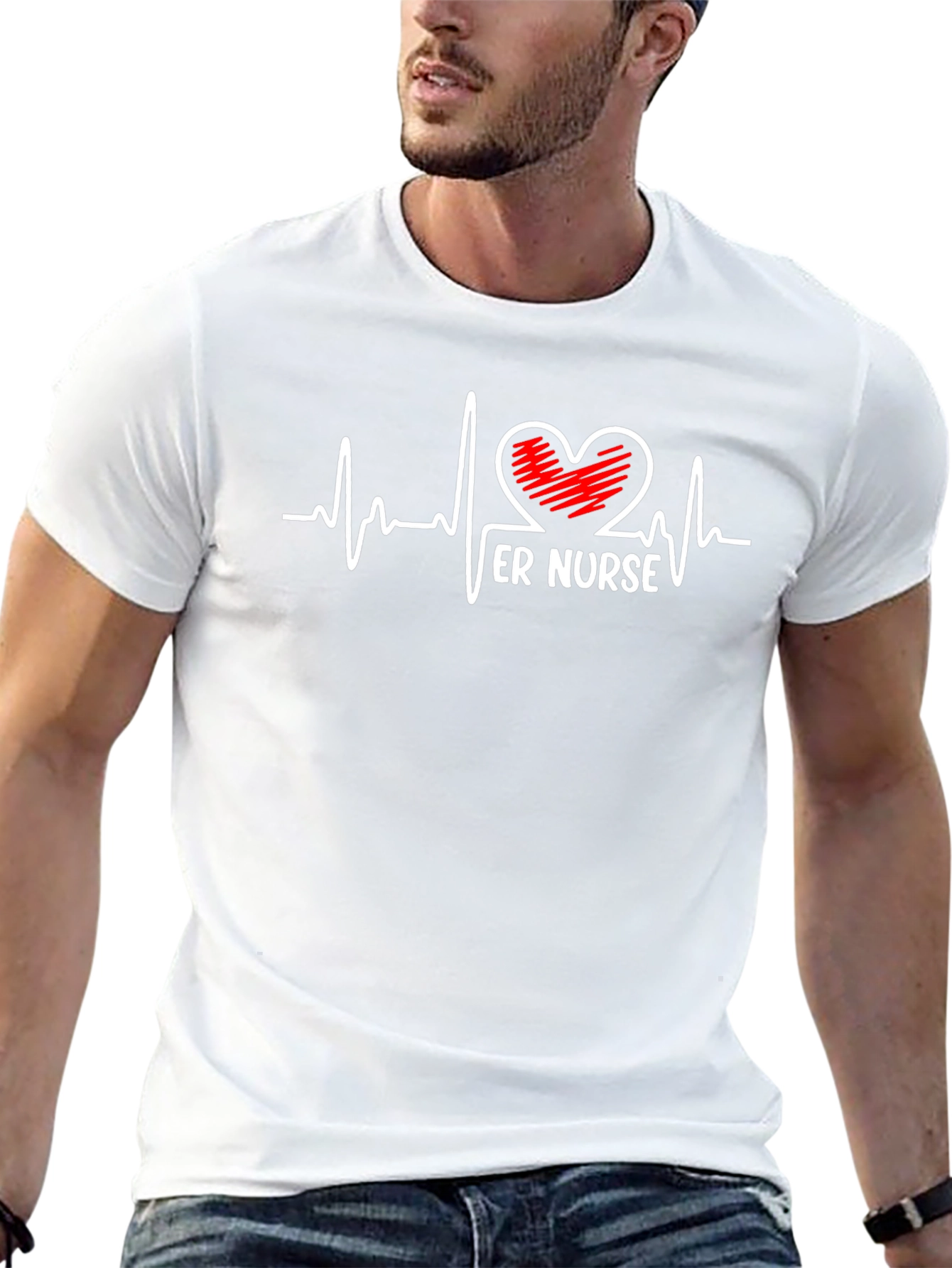ER Nurse Heartbeat Graphic Tee