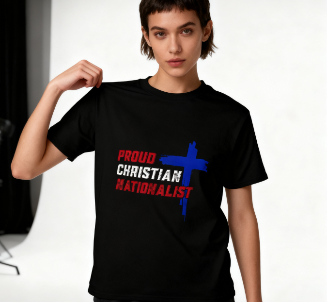 Proud Christian Nationalist Cross Graphic T-Shirt - Unisex Faith & Patriotism Inspired Tee for Men & Women