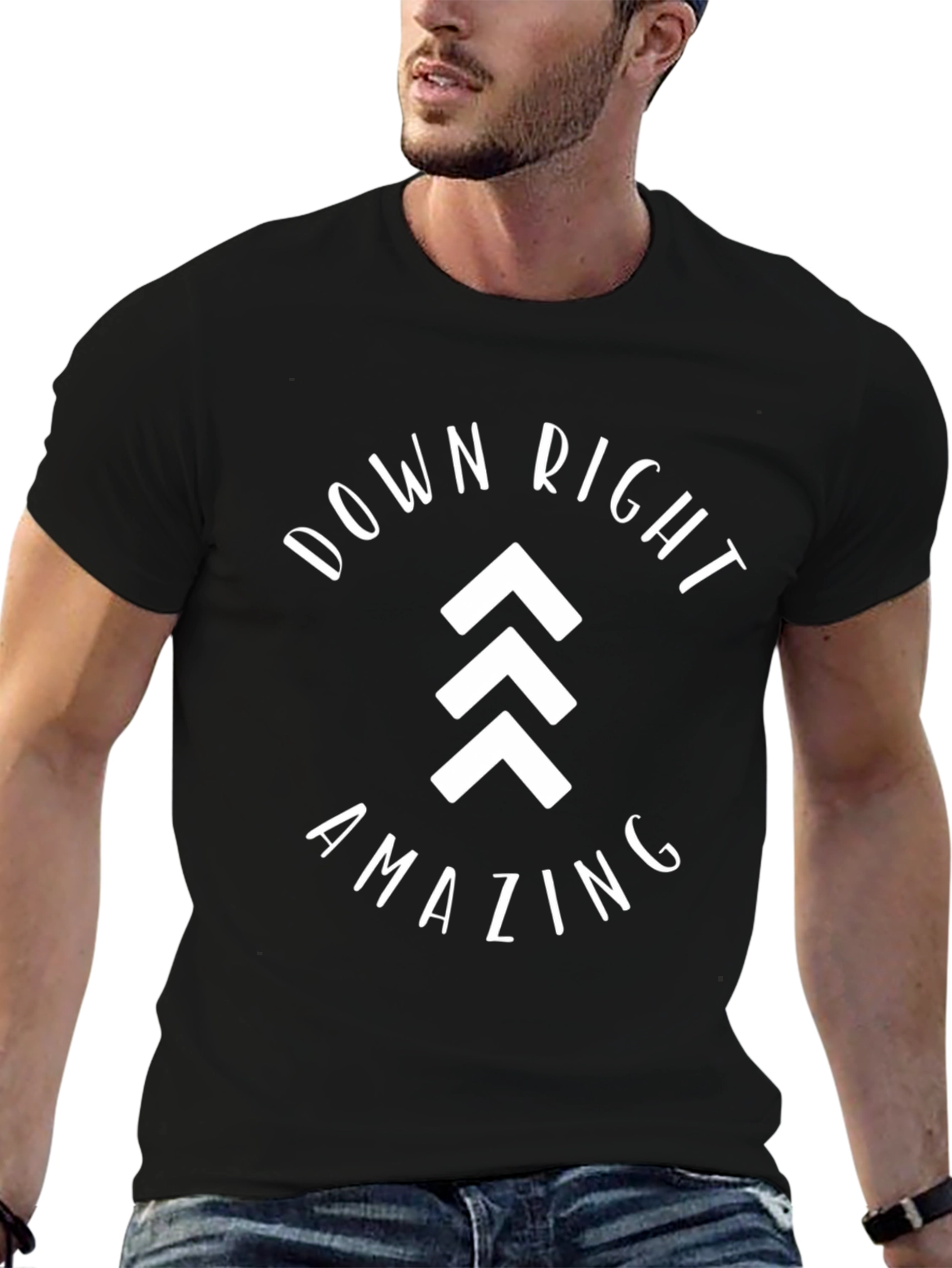 Down Right Amazing Black Graphic Tee