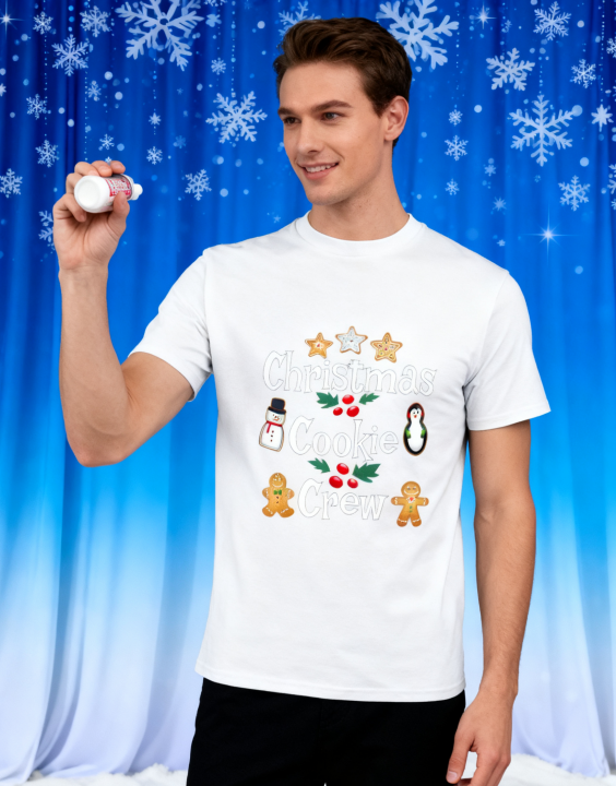 Christmas Cookie Crew T-Shirt - 100% Cotton, Festive Tee for Holiday Baking & Casual Occasions