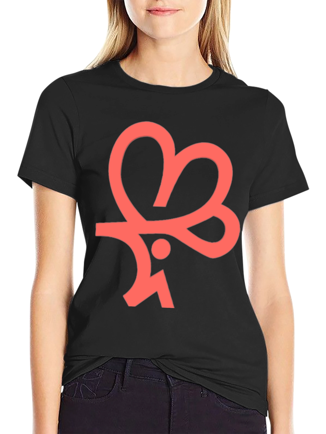 Modern Graphic Tee - Black Cotton Blend Shirt