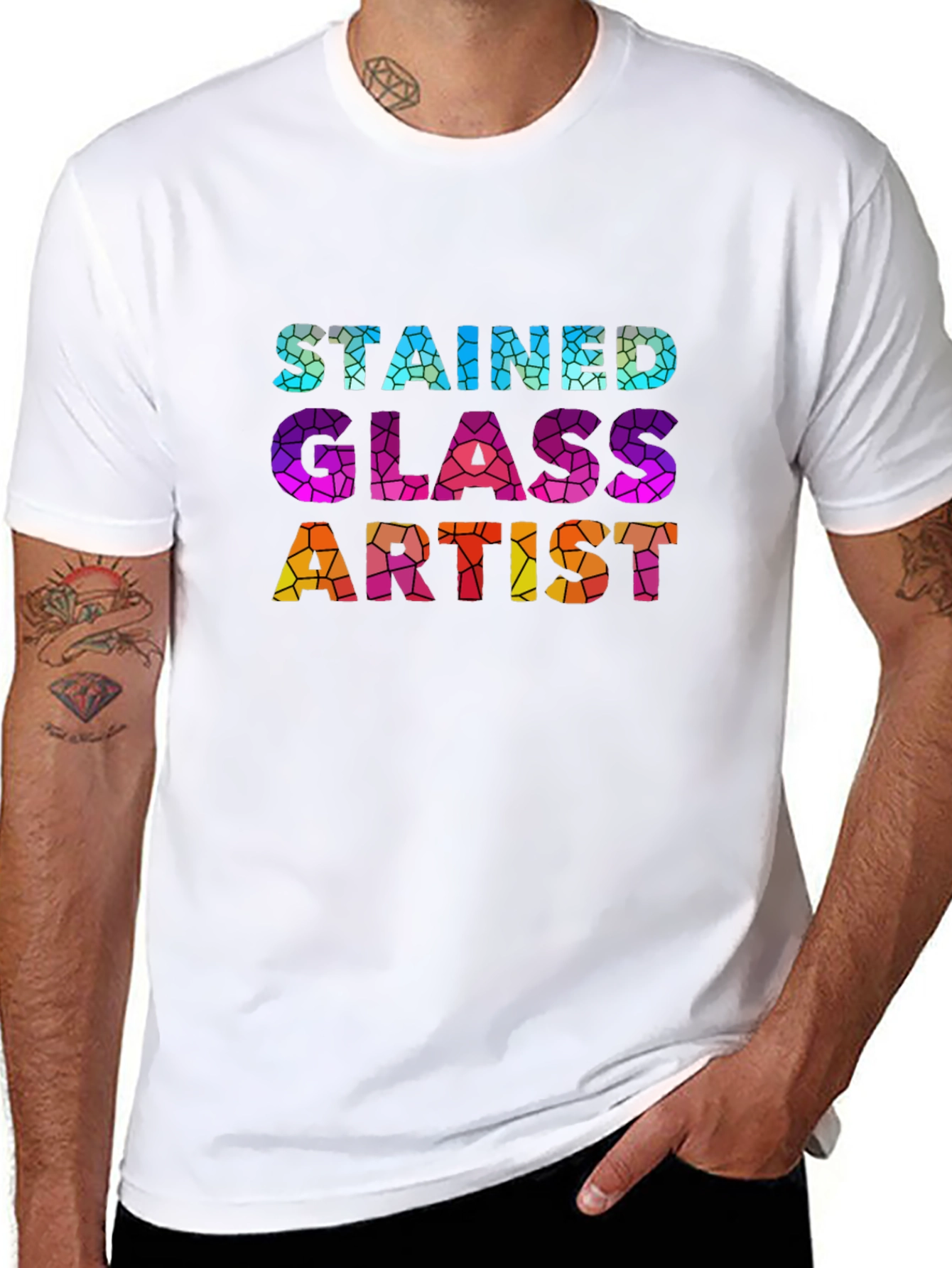 Stained Glass Artist Graphic T-Shirt - Unique Design