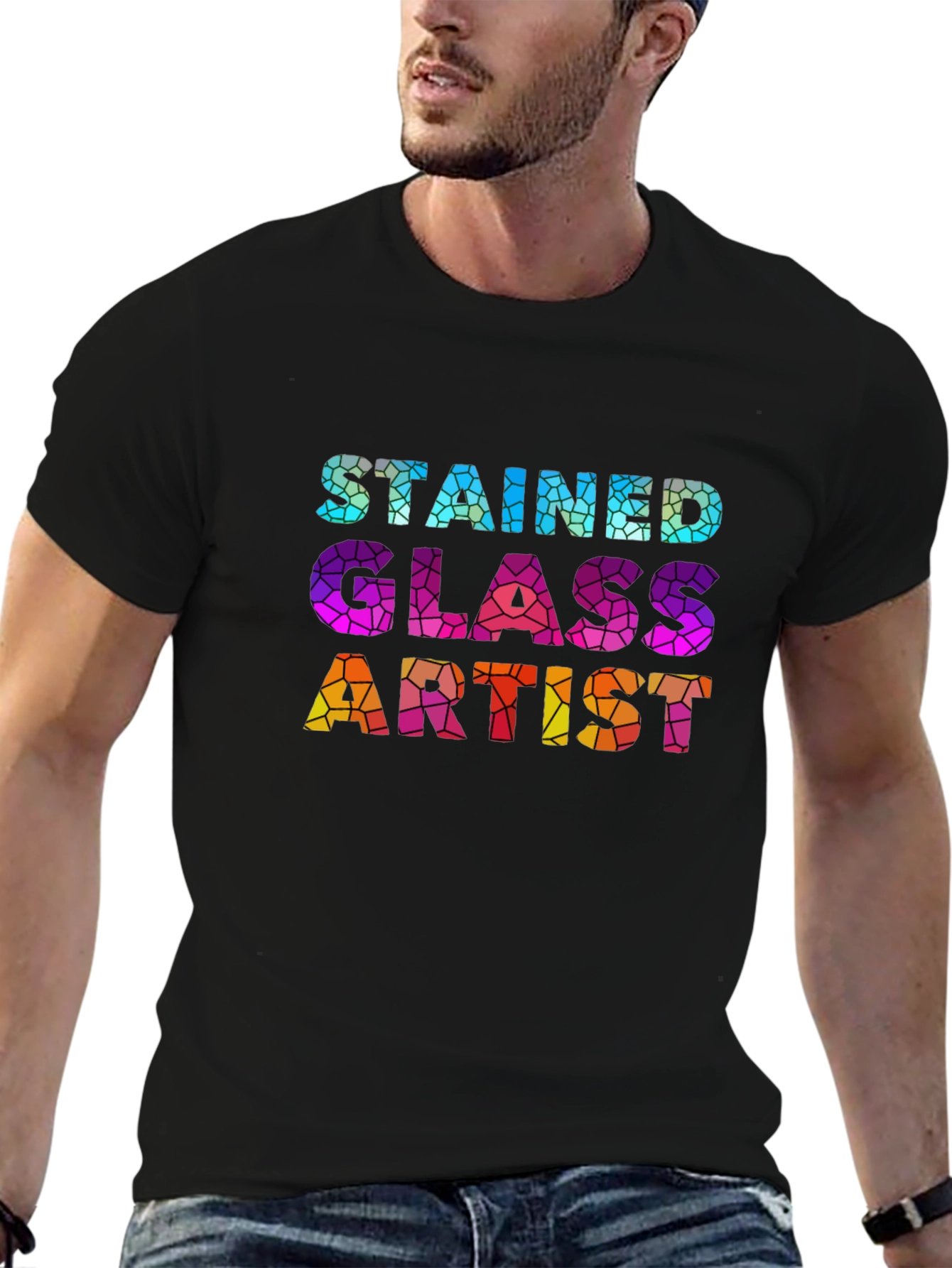 Stained Glass Artist Graphic T-Shirt - Unique Design