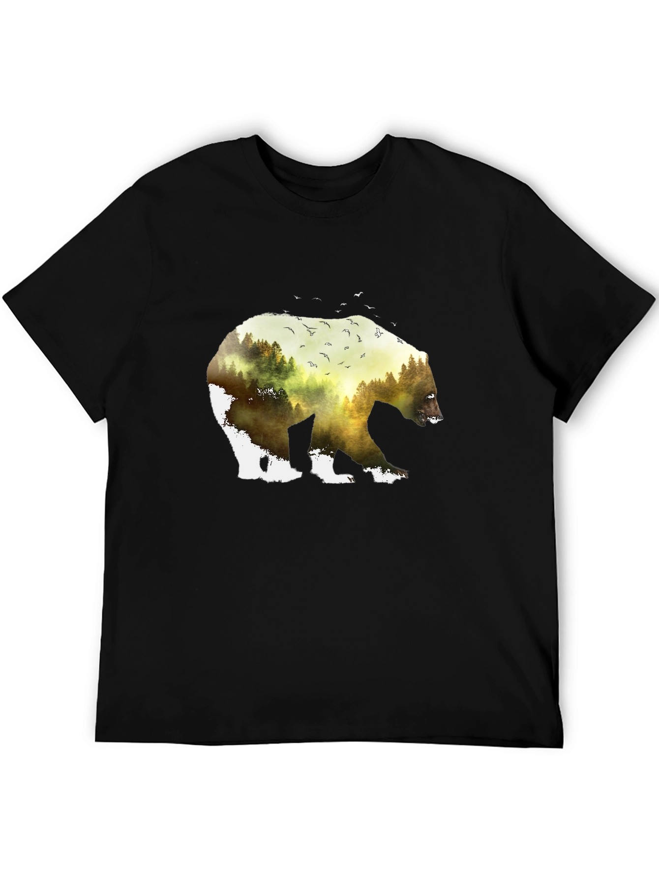 Nature Bear Graphic Tee - Black