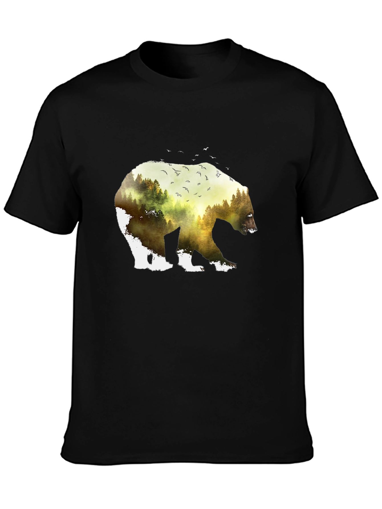 Nature Bear Graphic Tee - Black
