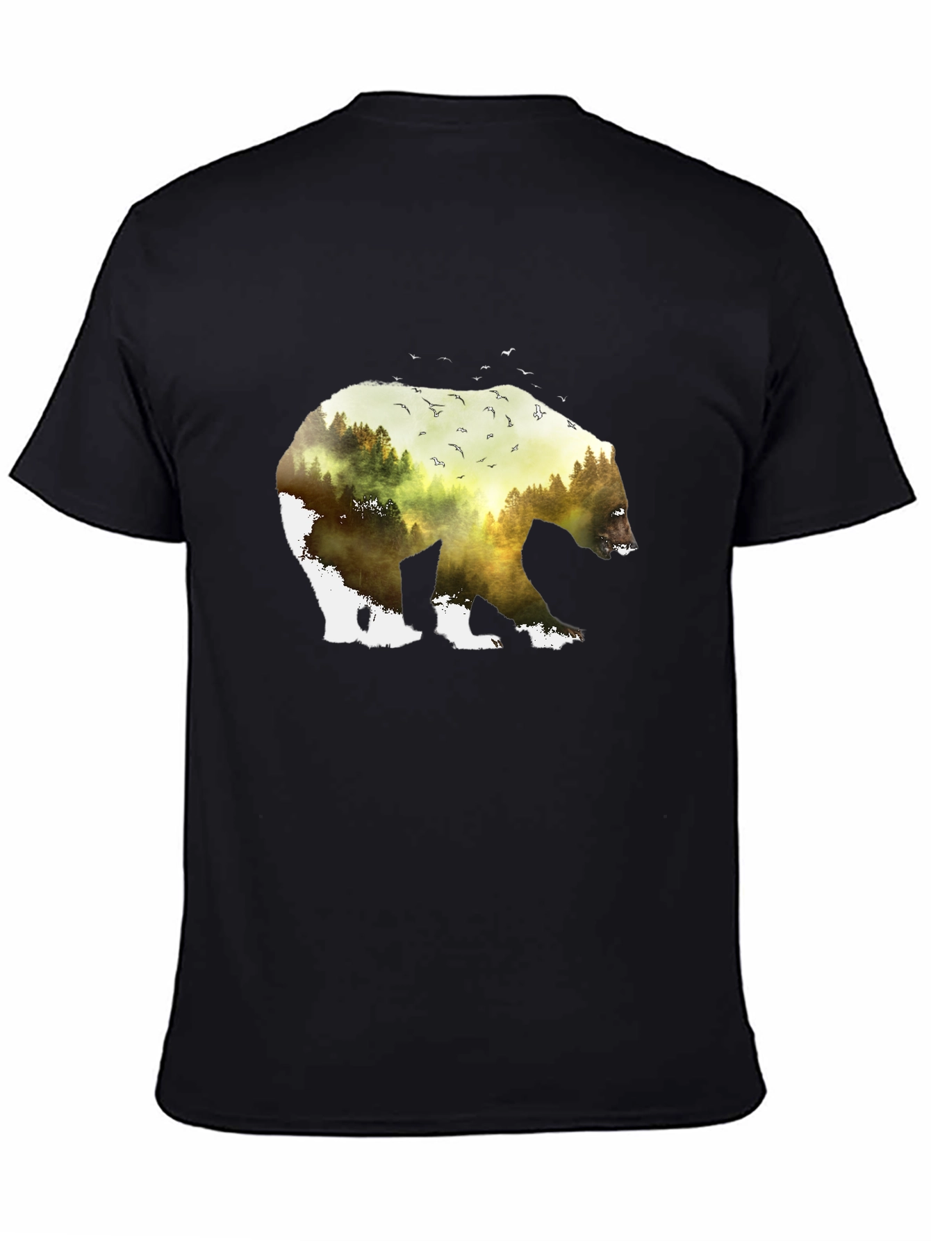 Nature Bear Graphic Tee - Black