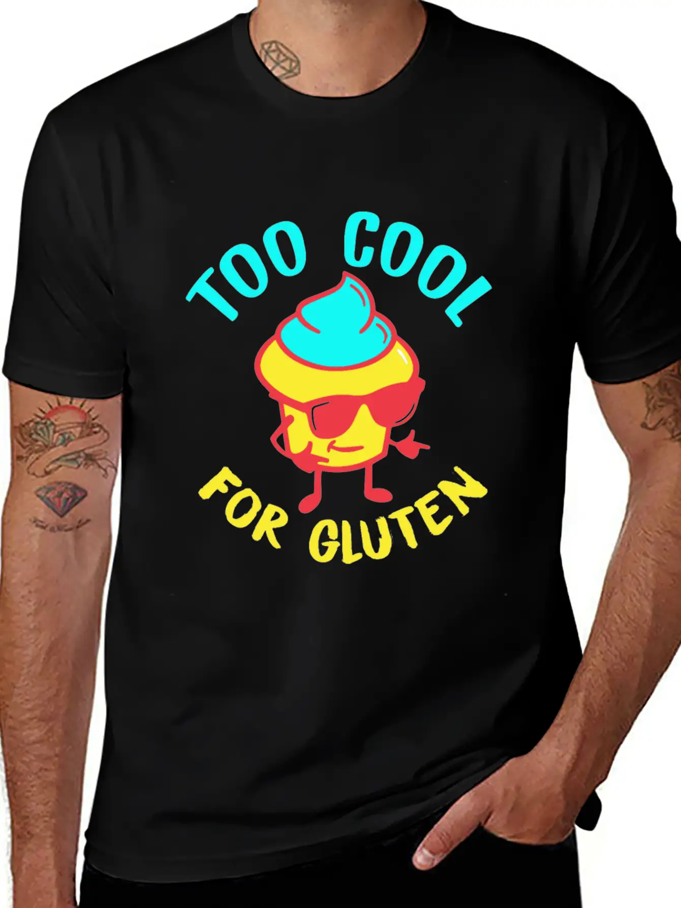 Celiac Disease Too Cool For Gluten Funny Graphic G Unisex Casual T-Shirt – Clean Design For Daily Comfort