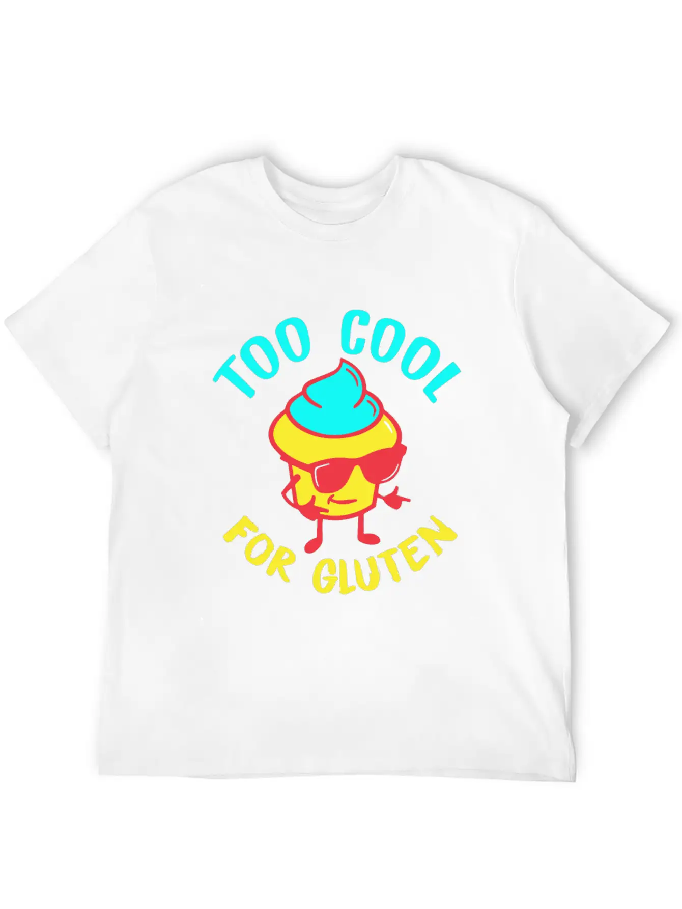 Celiac Disease Too Cool For Gluten Funny Graphic G Unisex Casual T-Shirt – Clean Design For Daily Comfort