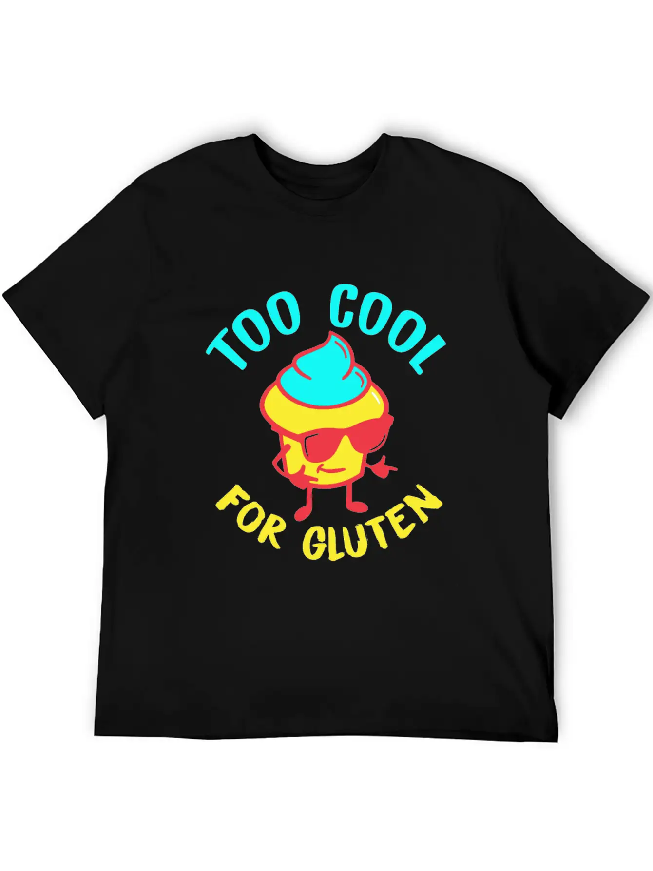 Celiac Disease Too Cool For Gluten Funny Graphic G Unisex Casual T-Shirt – Clean Design For Daily Comfort