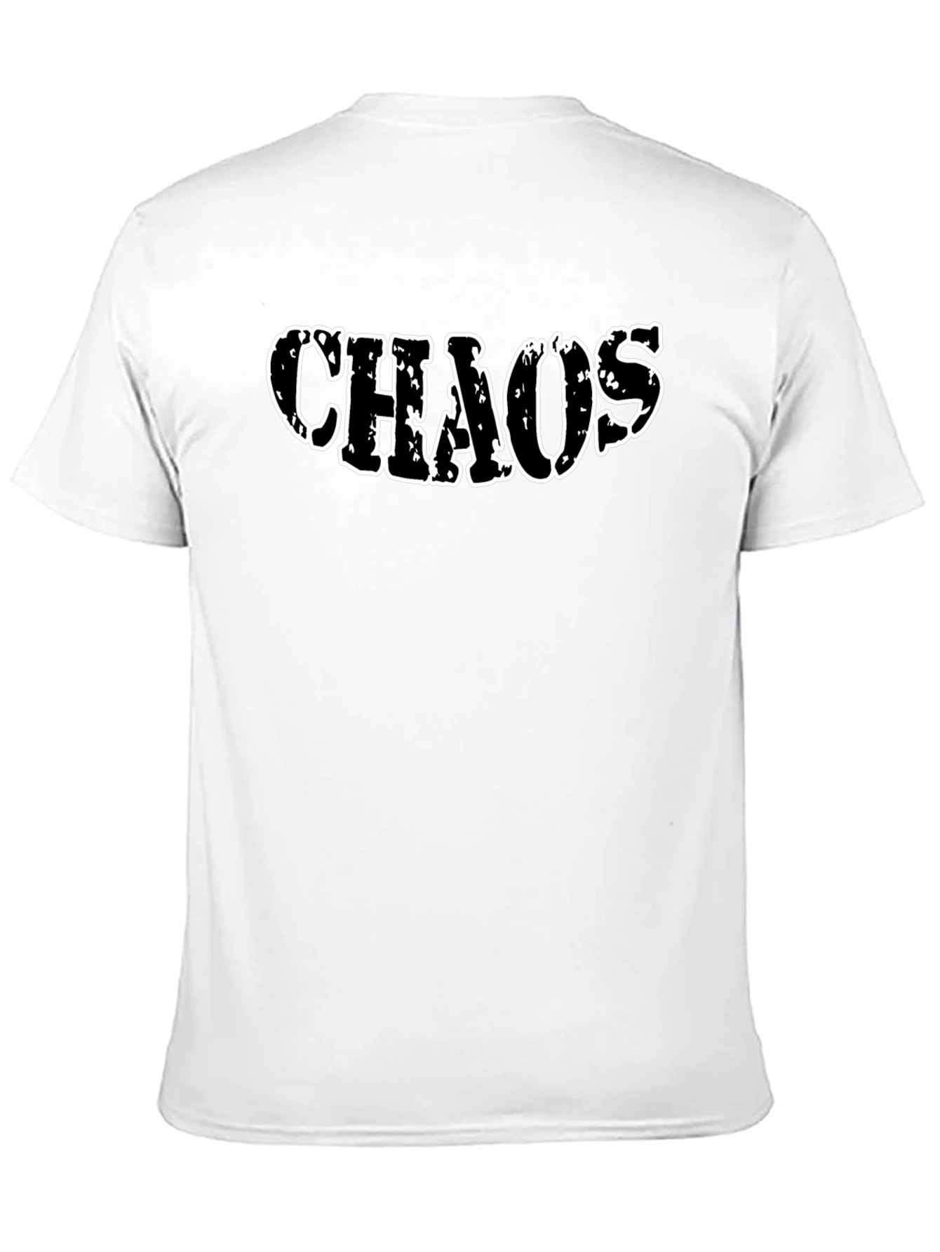 Chaos Graphic Print Crew Neck T-Shirt - Black