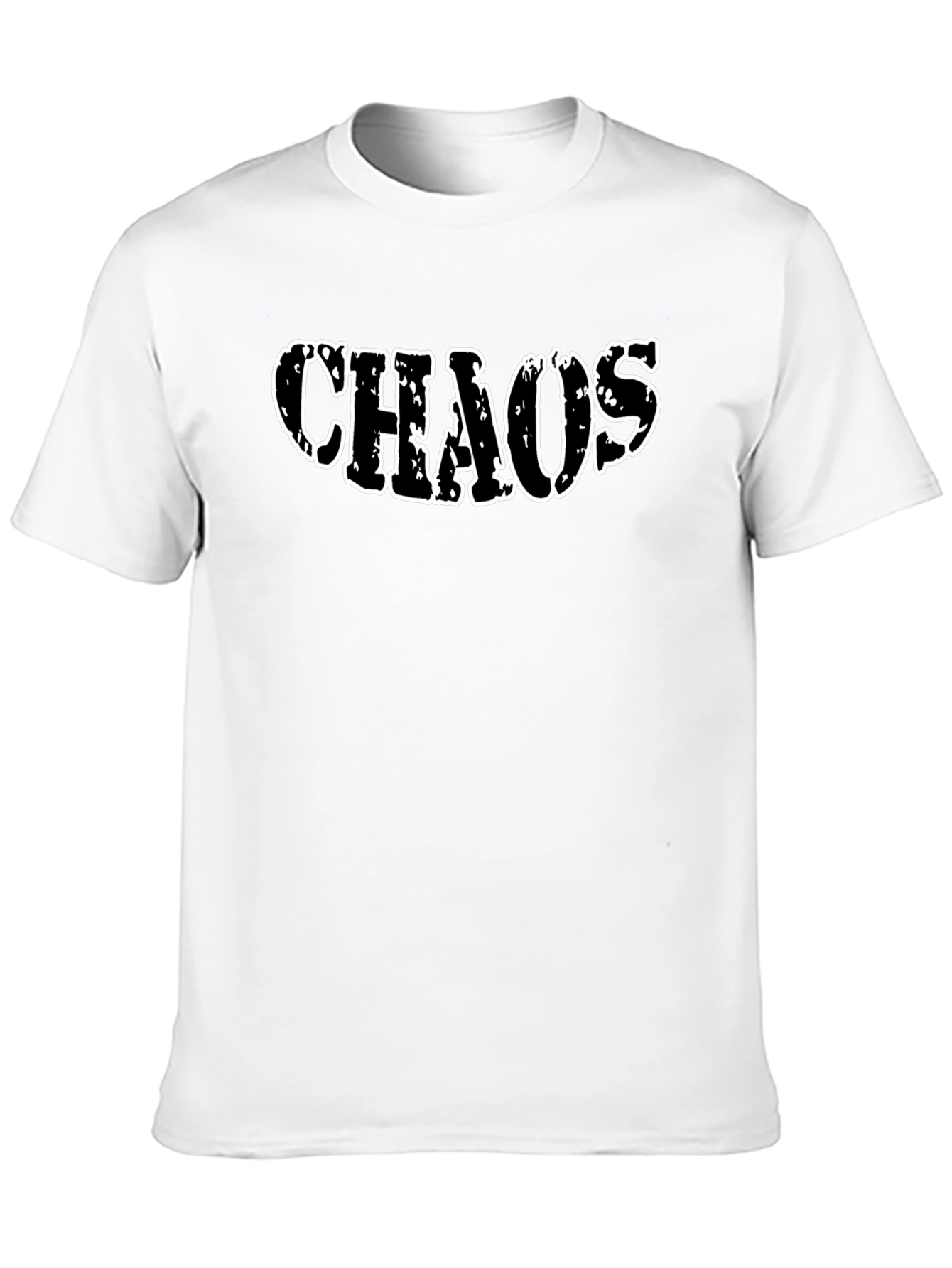 Chaos Graphic Print Crew Neck T-Shirt - Black