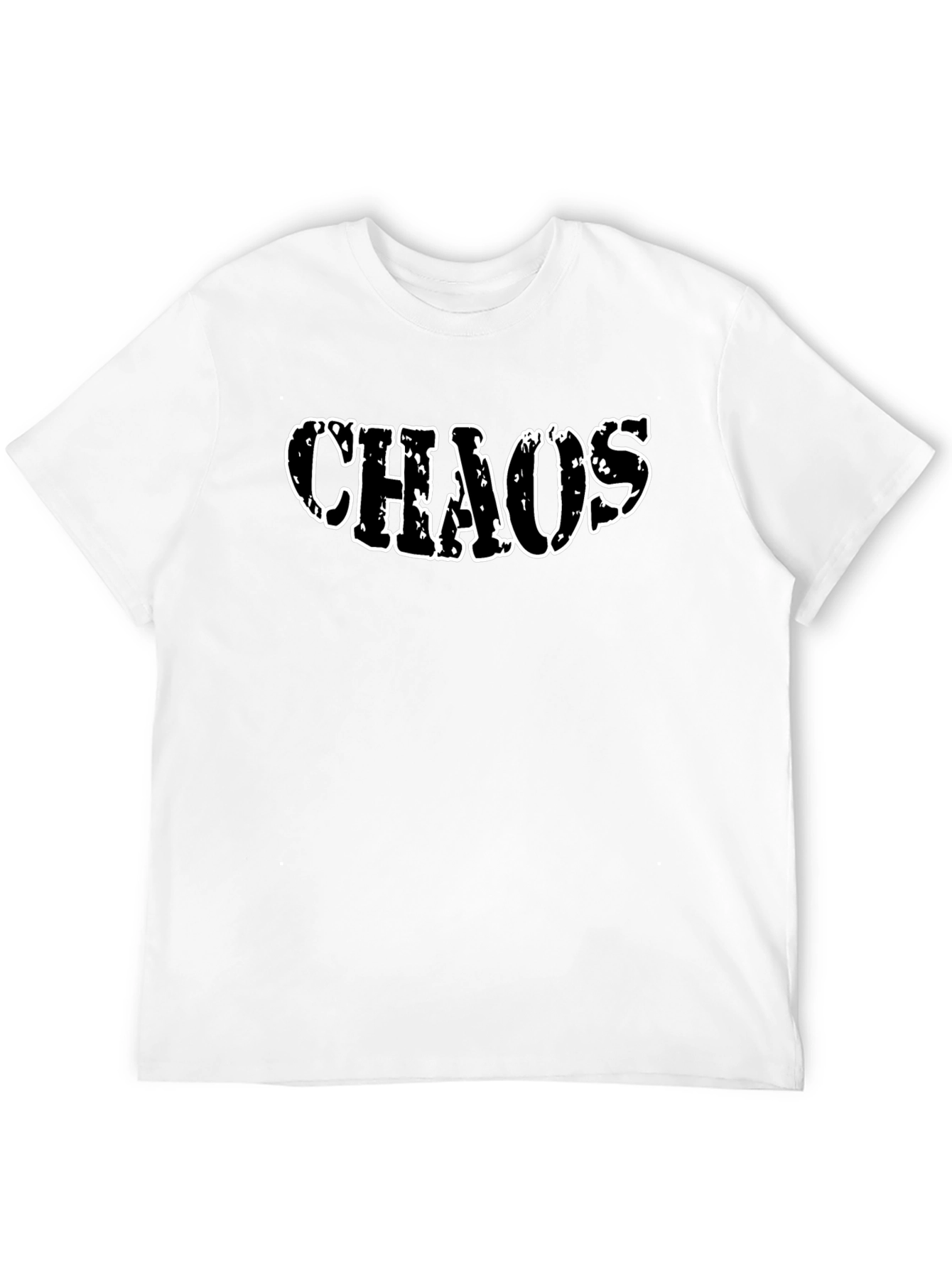 Chaos Graphic Print Crew Neck T-Shirt - Black