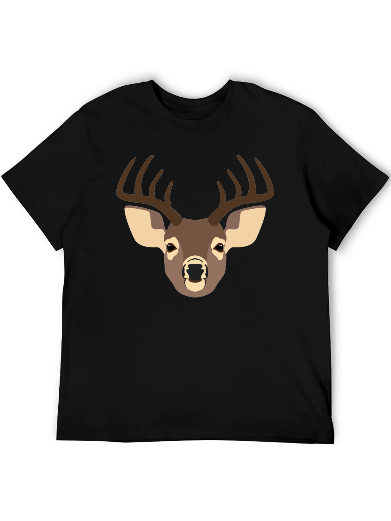 Deer Graphic T-Shirt - Black Casual Tee