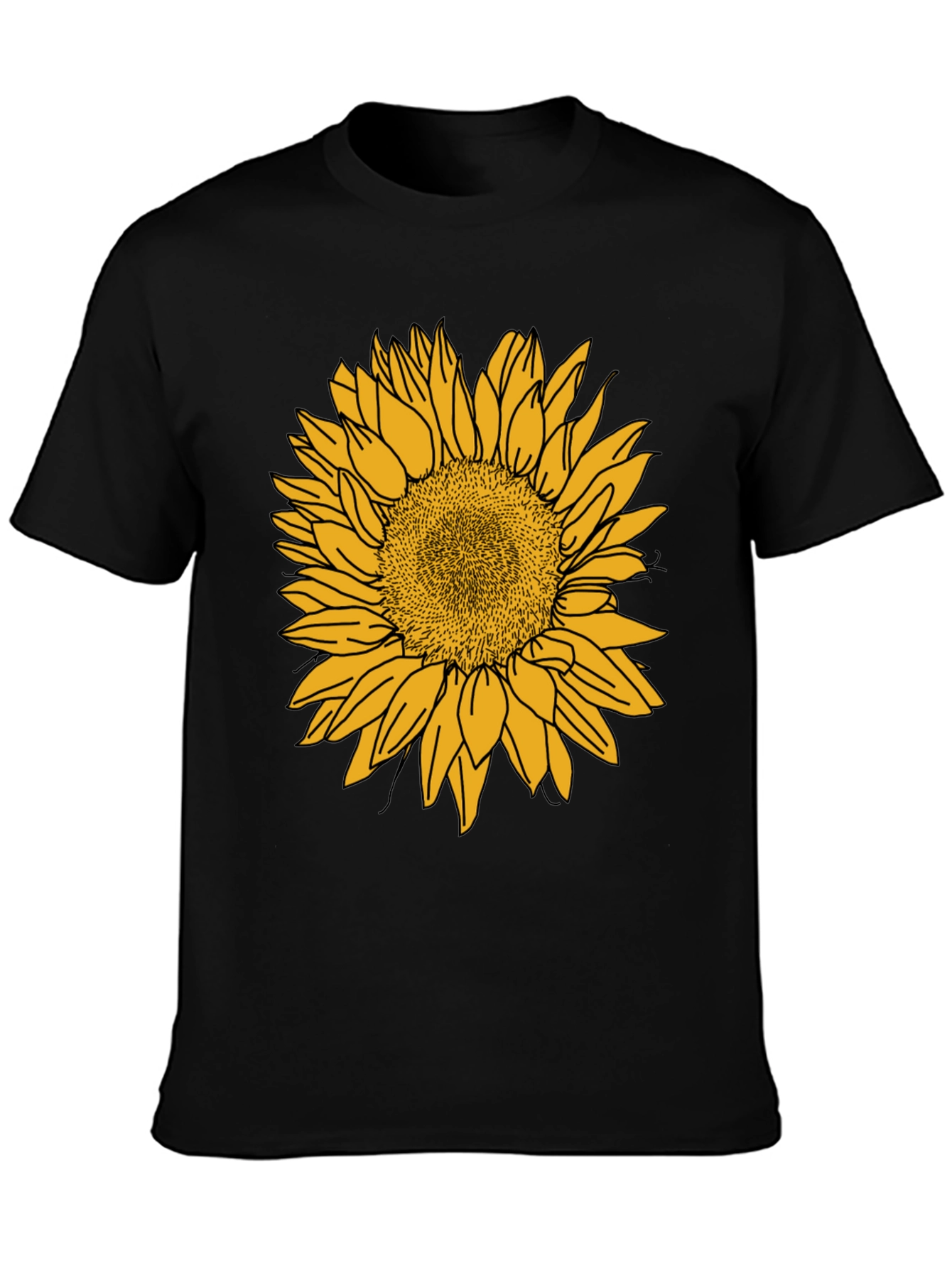 Sunflower Graphic Tee - Casual Black Cotton Shirt