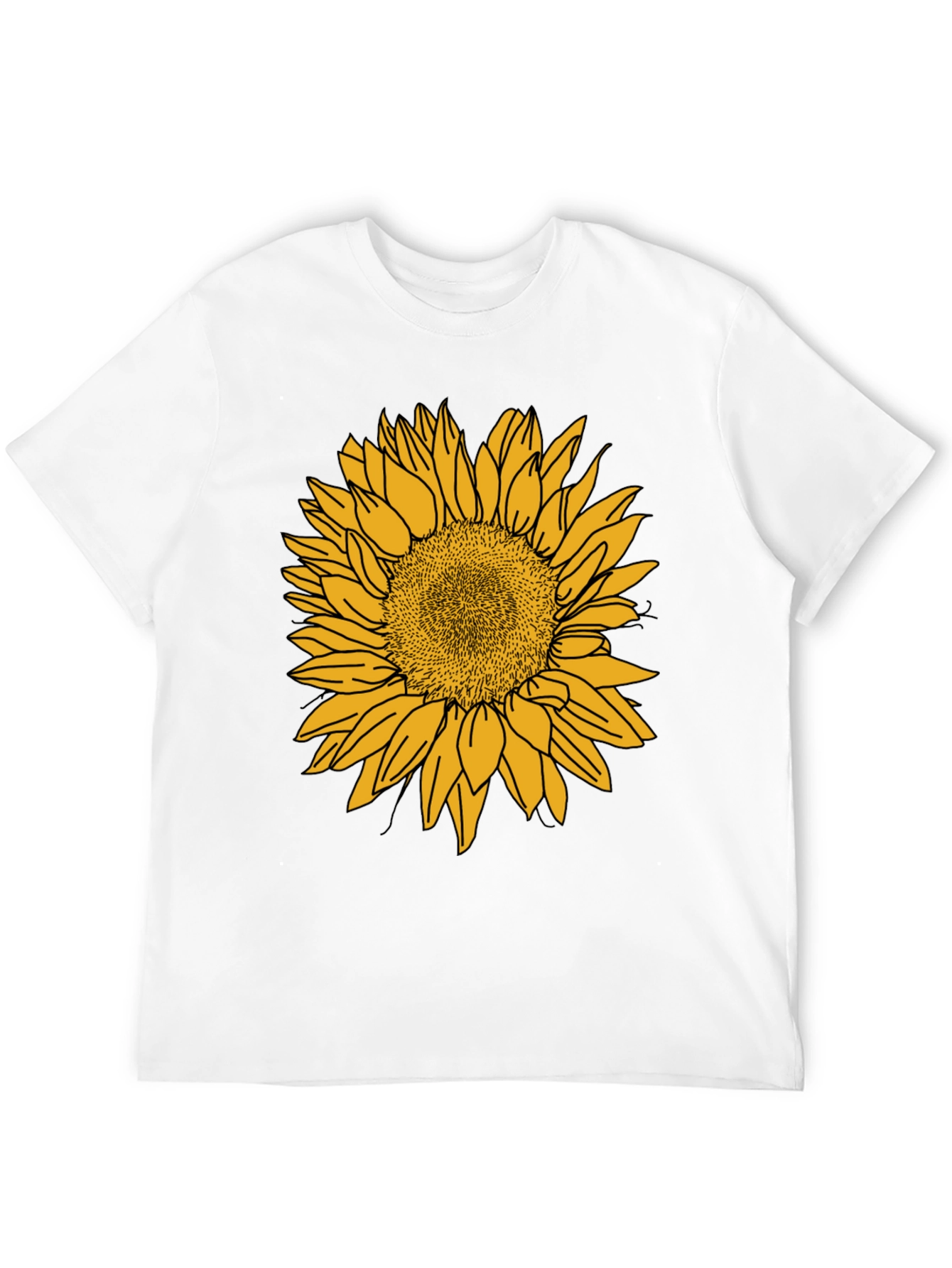 Sunflower Graphic Tee - Casual Black Cotton Shirt