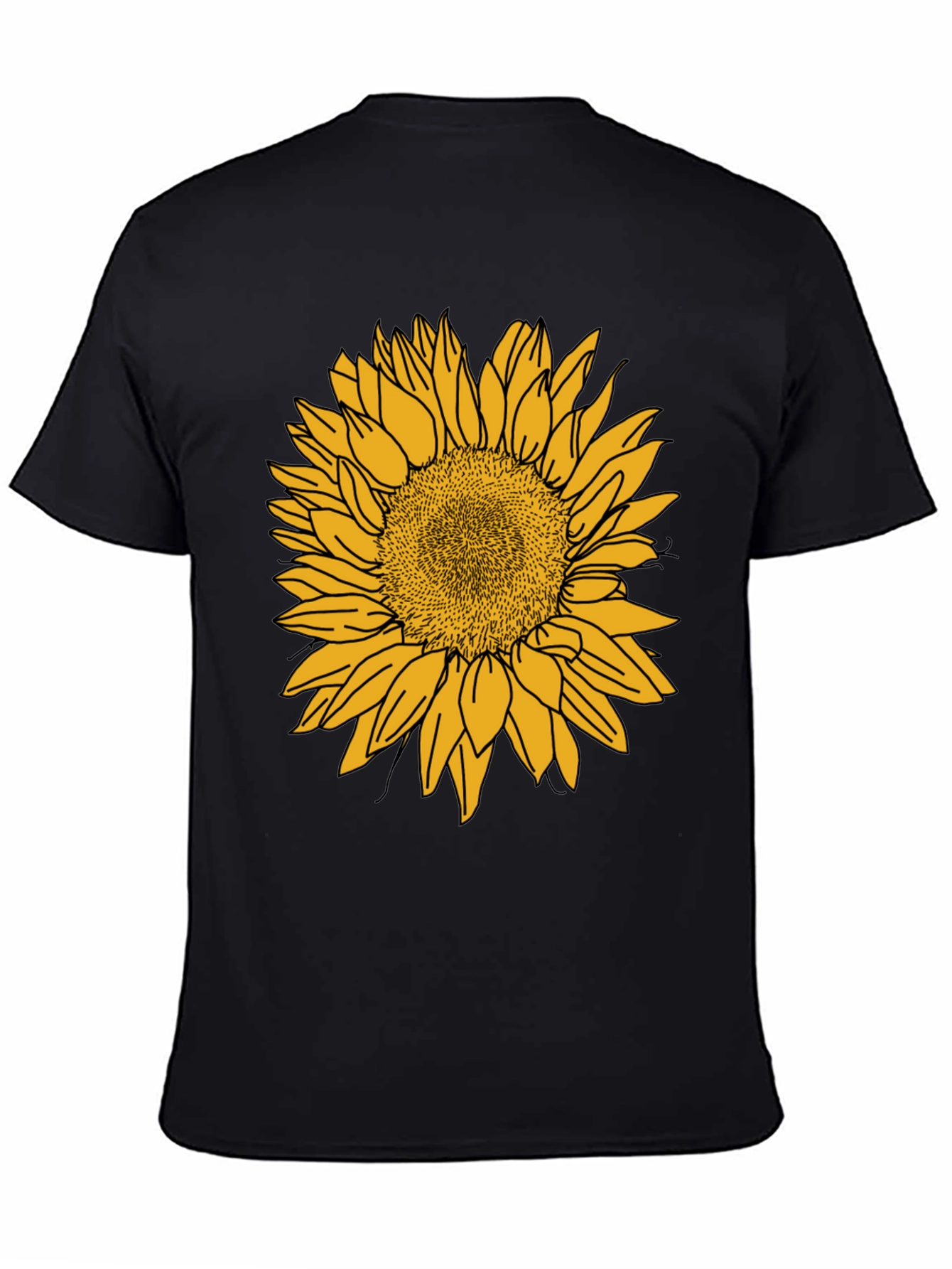 Sunflower Graphic Tee - Casual Black Cotton Shirt