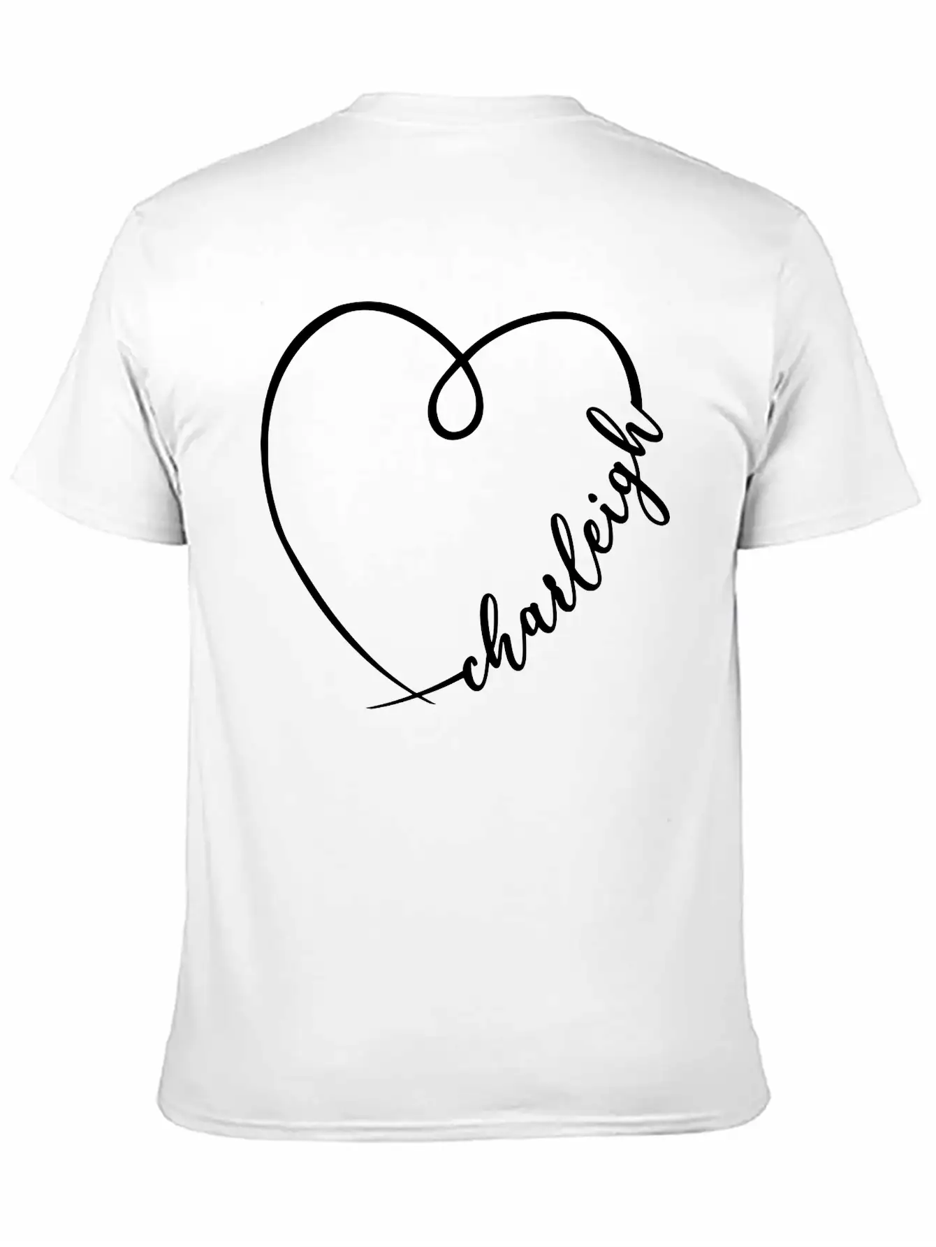 Charleigh Name Heart Calligraphy Unisex Casual T-Shirt – Clean Design For Daily Comfort