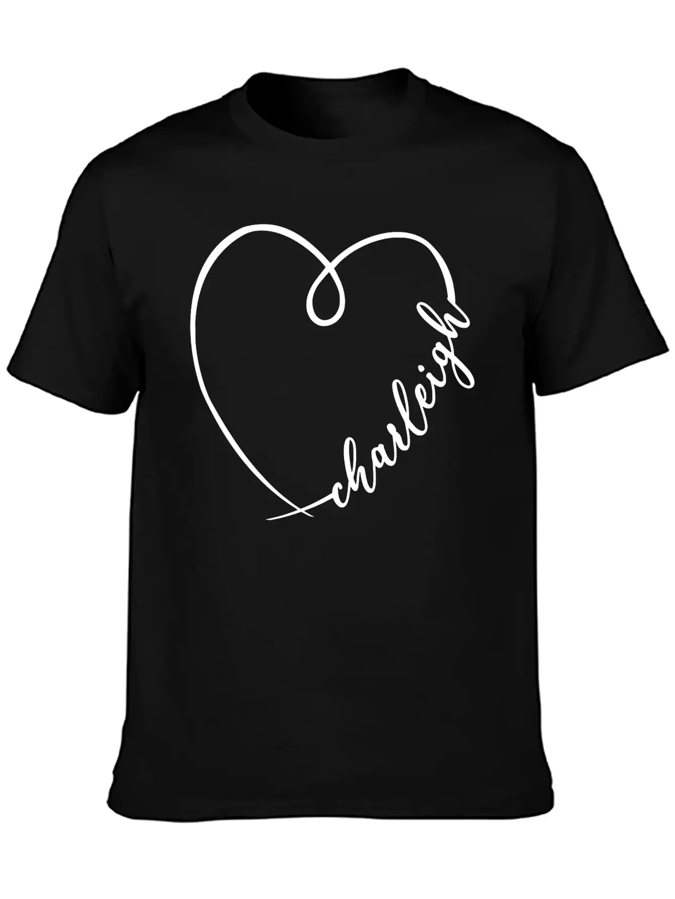 Charleigh Name Heart Calligraphy Unisex Casual T-Shirt – Clean Design For Daily Comfort