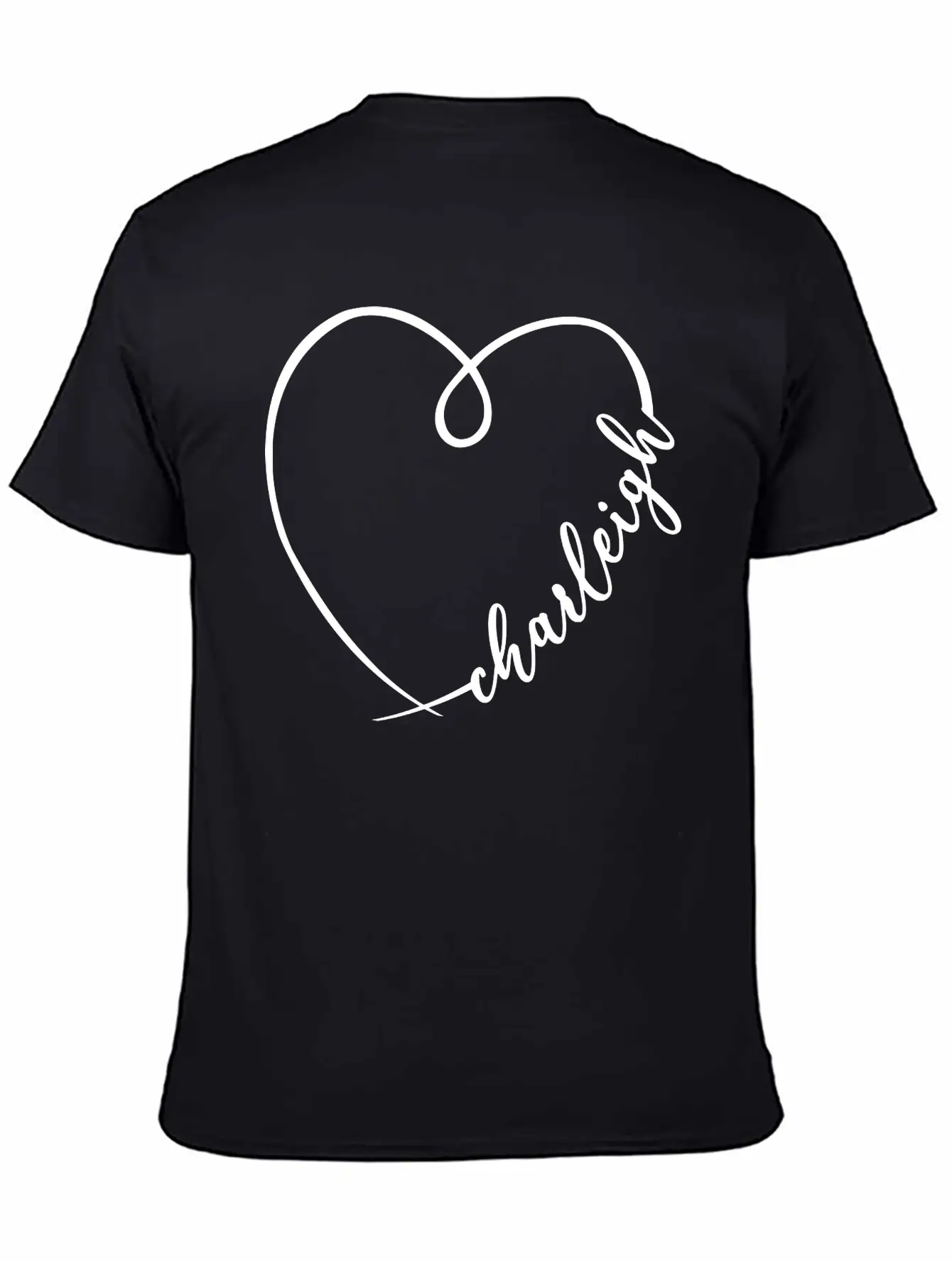 Charleigh Name Heart Calligraphy Unisex Casual T-Shirt – Clean Design For Daily Comfort