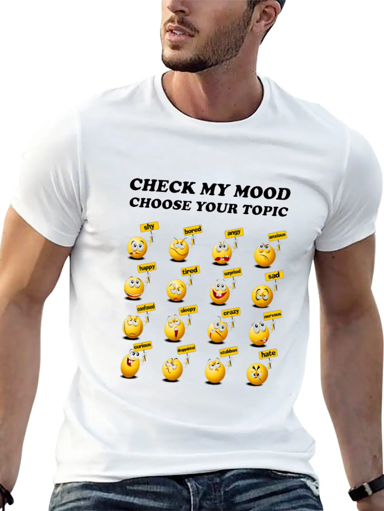 Check My Mood Chose Your Topic Unisex Casual T-Shirt – Clean Design For Daily Comfort