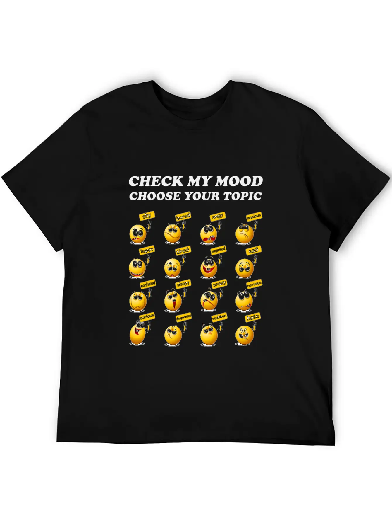 Check My Mood Chose Your Topic Unisex Casual T-Shirt – Clean Design For Daily Comfort