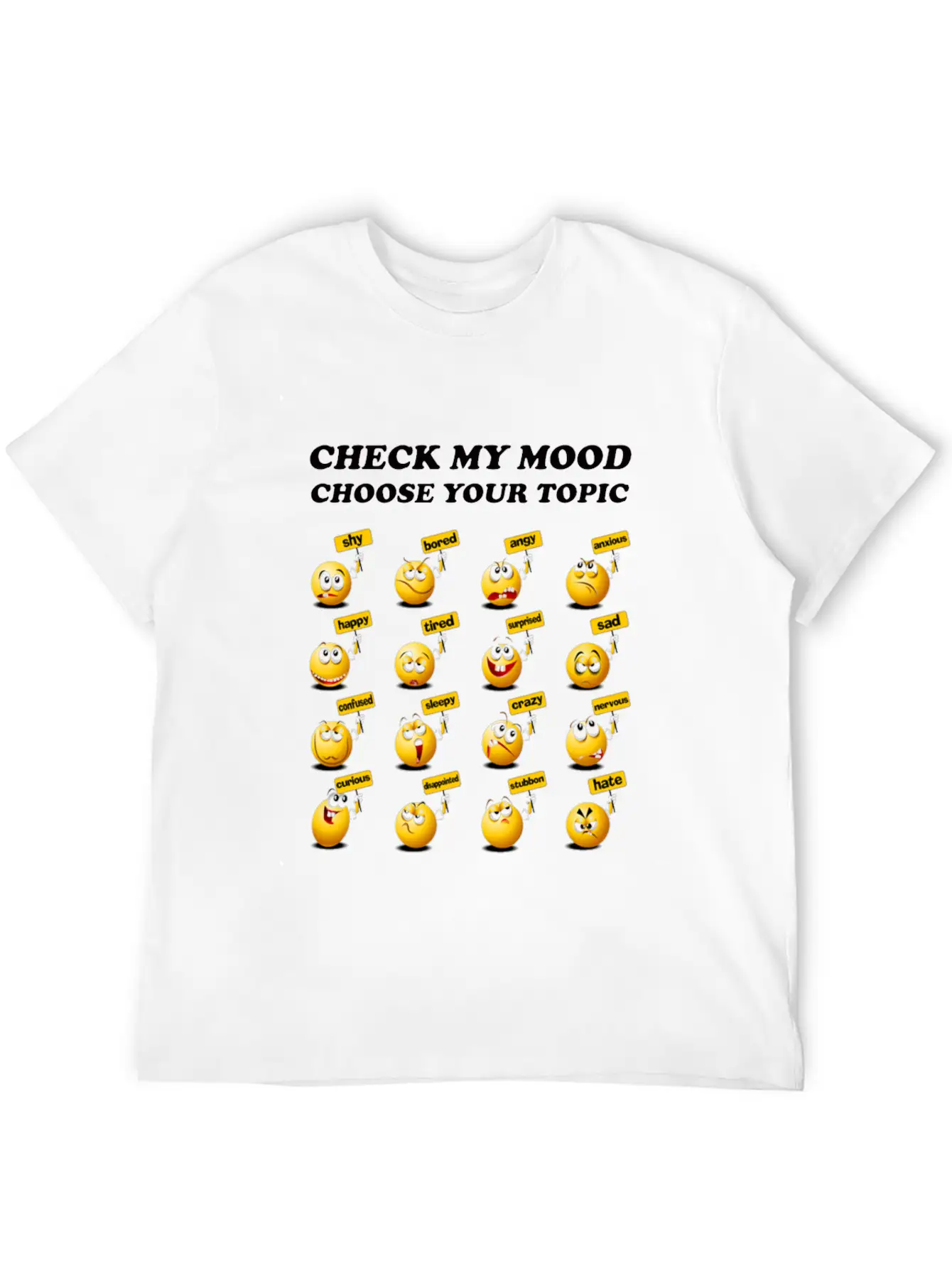 Check My Mood Chose Your Topic Unisex Casual T-Shirt – Clean Design For Daily Comfort