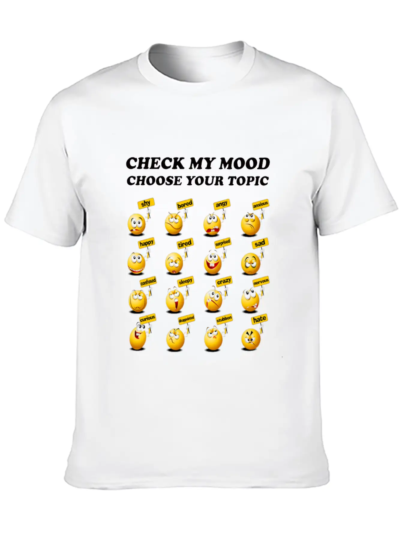 Check My Mood Chose Your Topic Unisex Casual T-Shirt – Clean Design For Daily Comfort