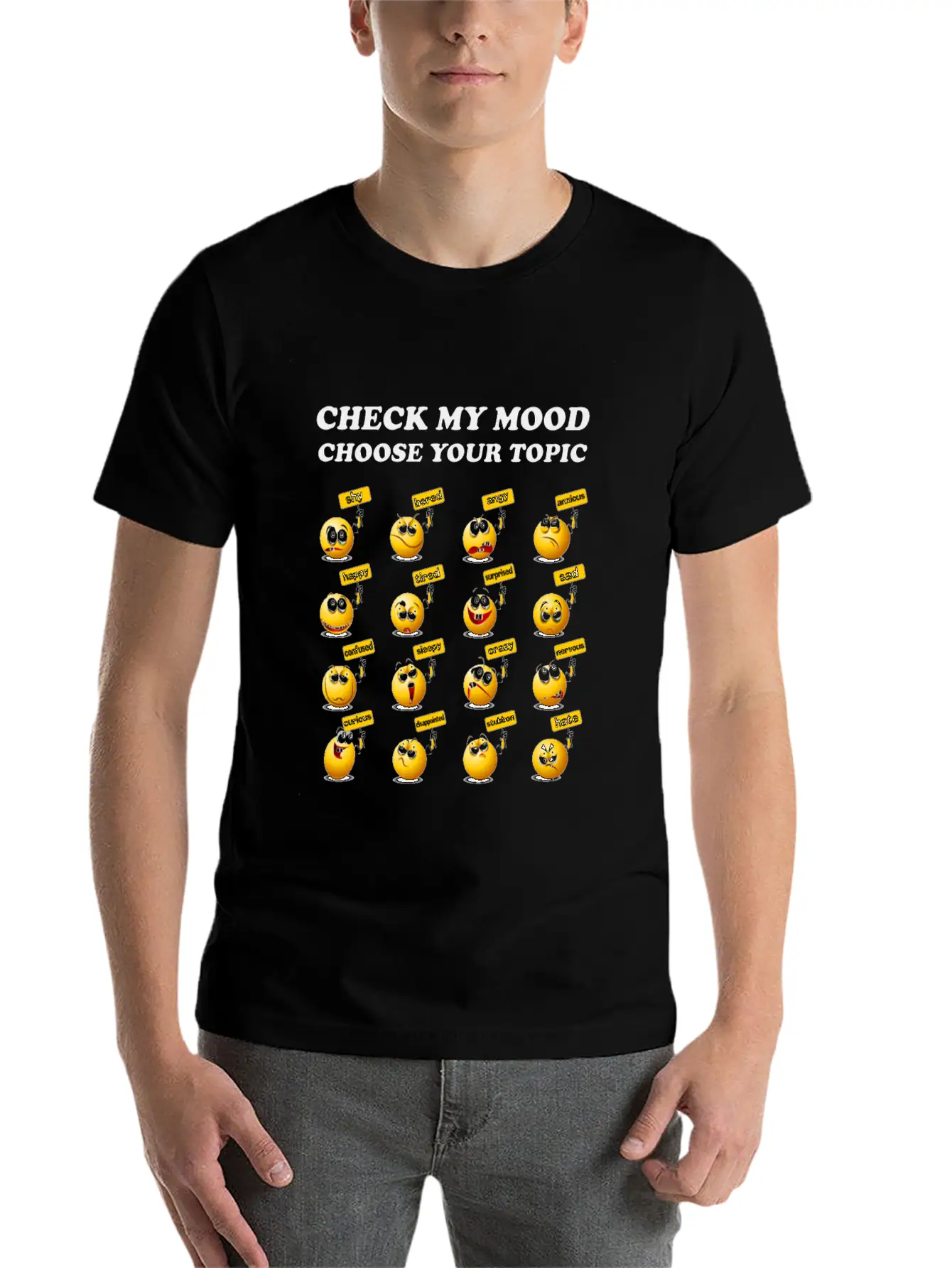 Check My Mood Chose Your Topic Unisex Casual T-Shirt – Clean Design For Daily Comfort