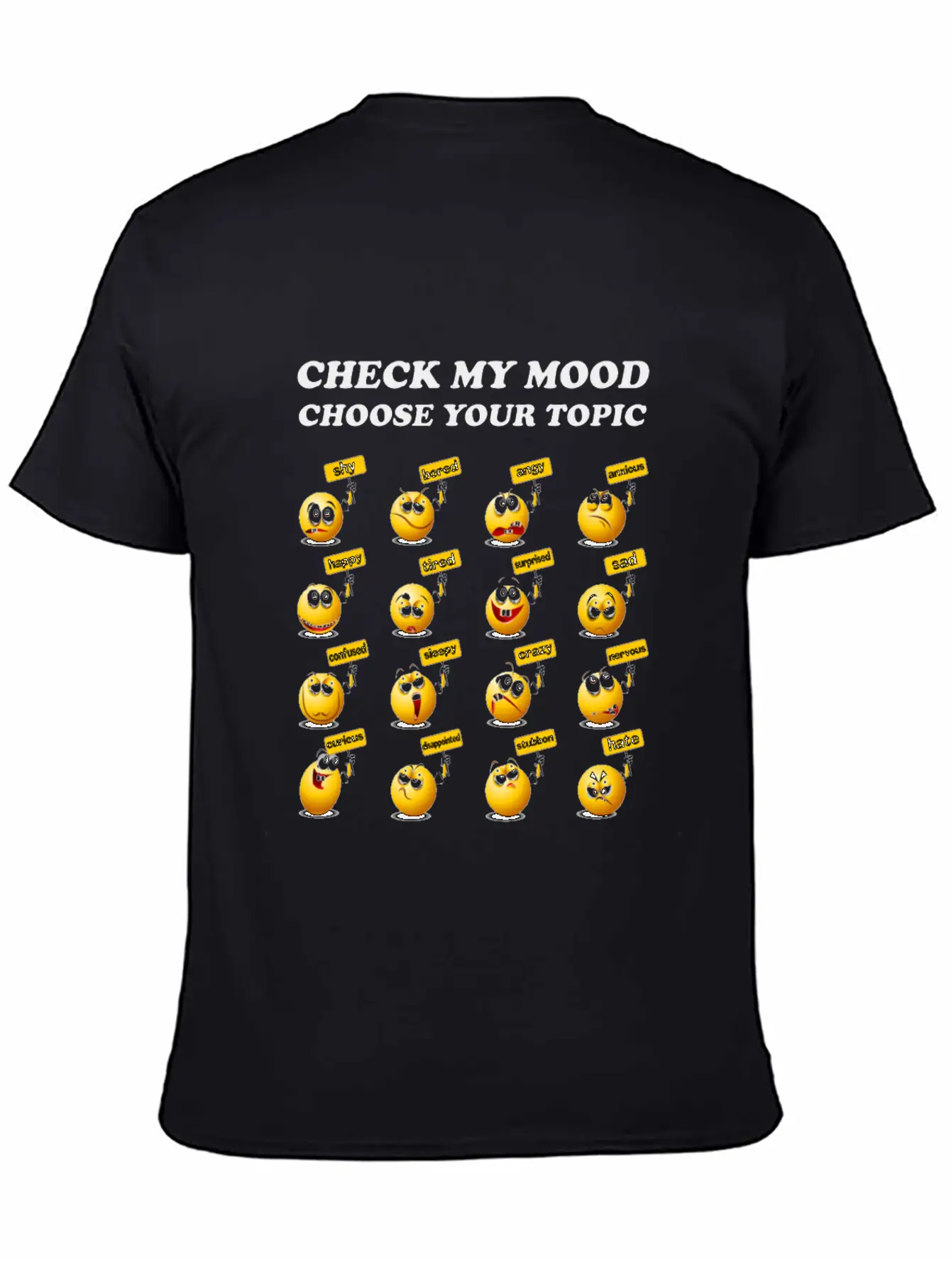 Check My Mood Chose Your Topic Unisex Casual T-Shirt – Clean Design For Daily Comfort