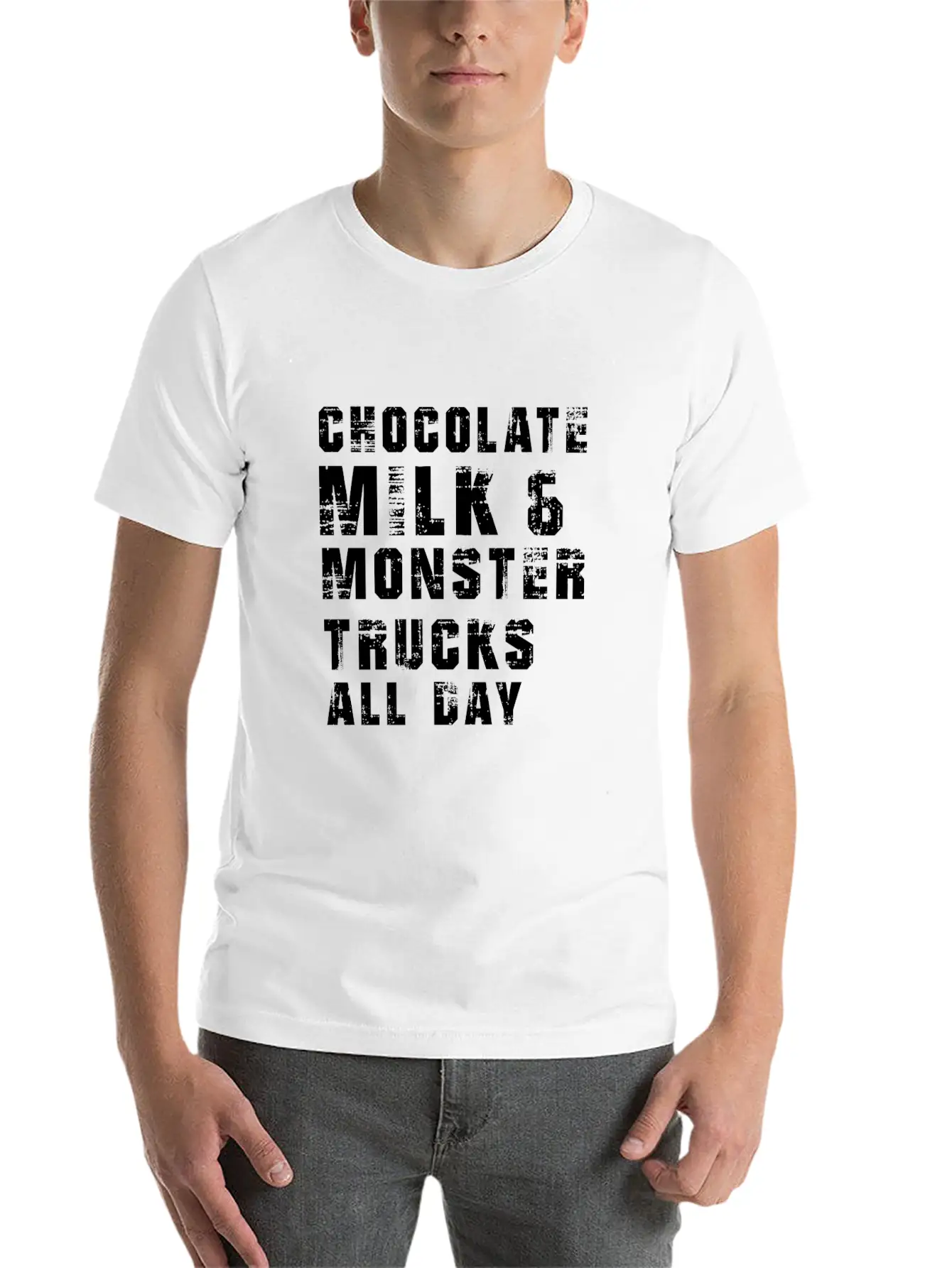 Chocolate Milk & Monster Trucks All Day. Gift Item Unisex Casual T-Shirt – Clean Design For Daily Comfort