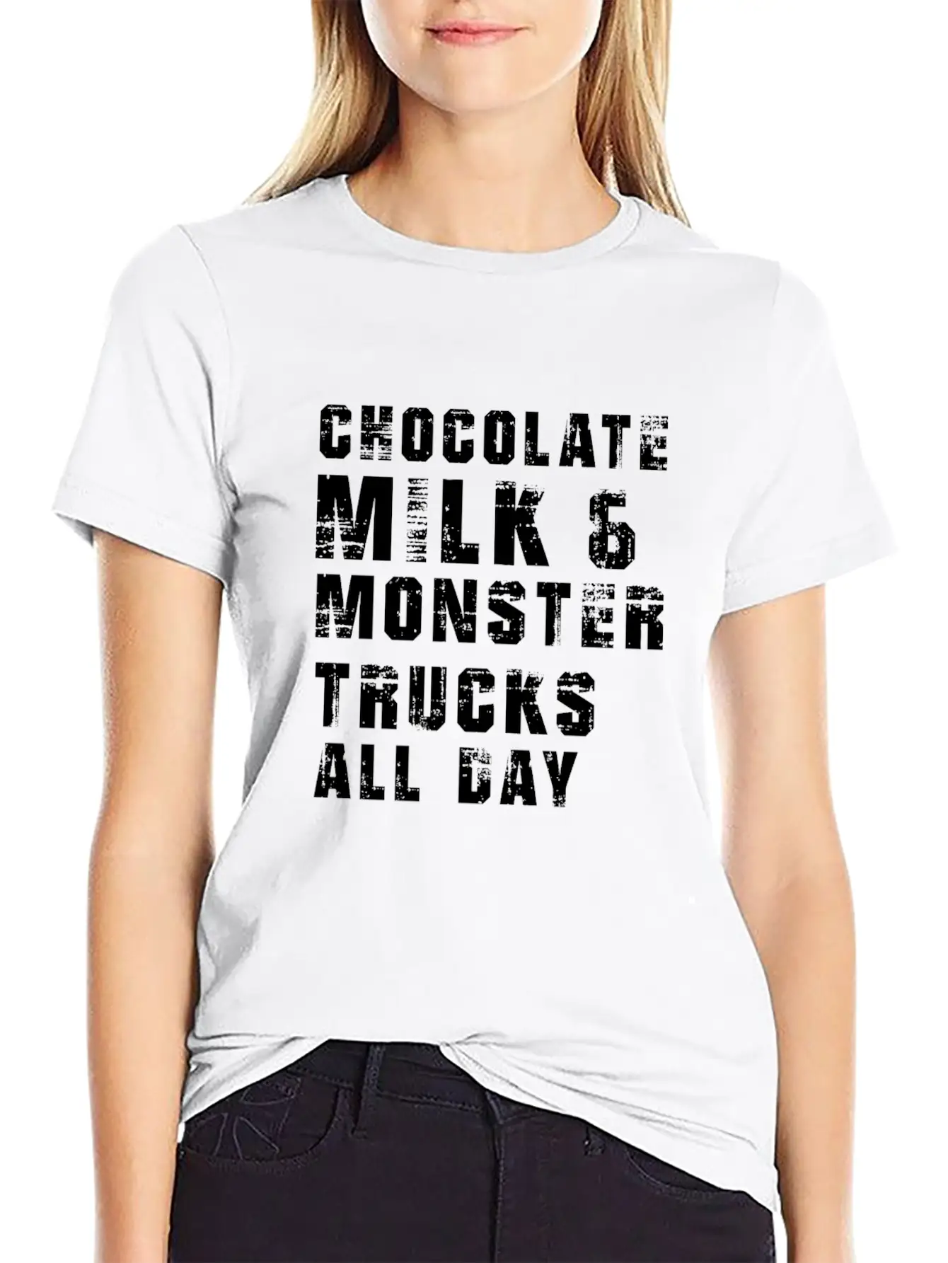 Chocolate Milk & Monster Trucks All Day. Gift Item Unisex Casual T-Shirt – Clean Design For Daily Comfort