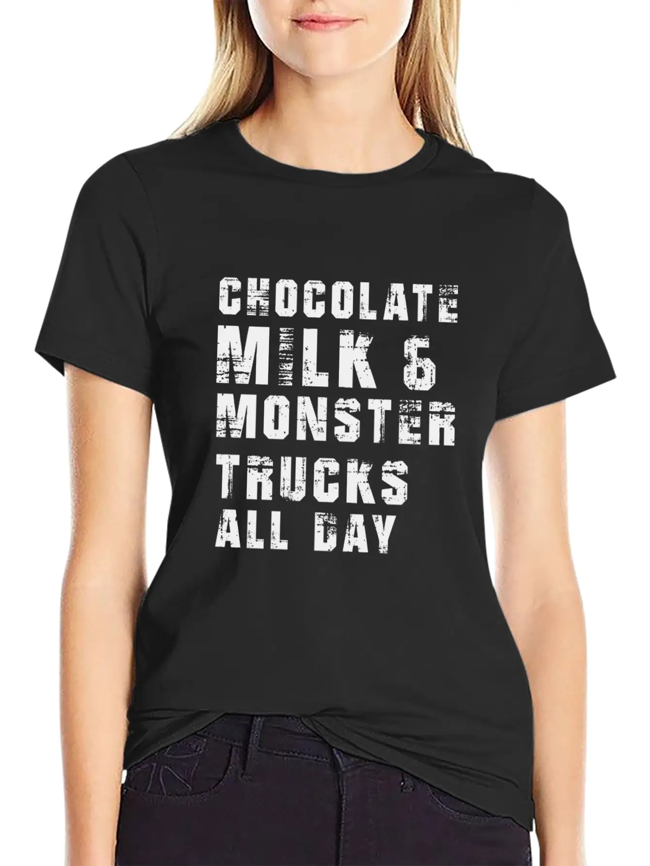 Chocolate Milk & Monster Trucks All Day. Gift Item Unisex Casual T-Shirt – Clean Design For Daily Comfort