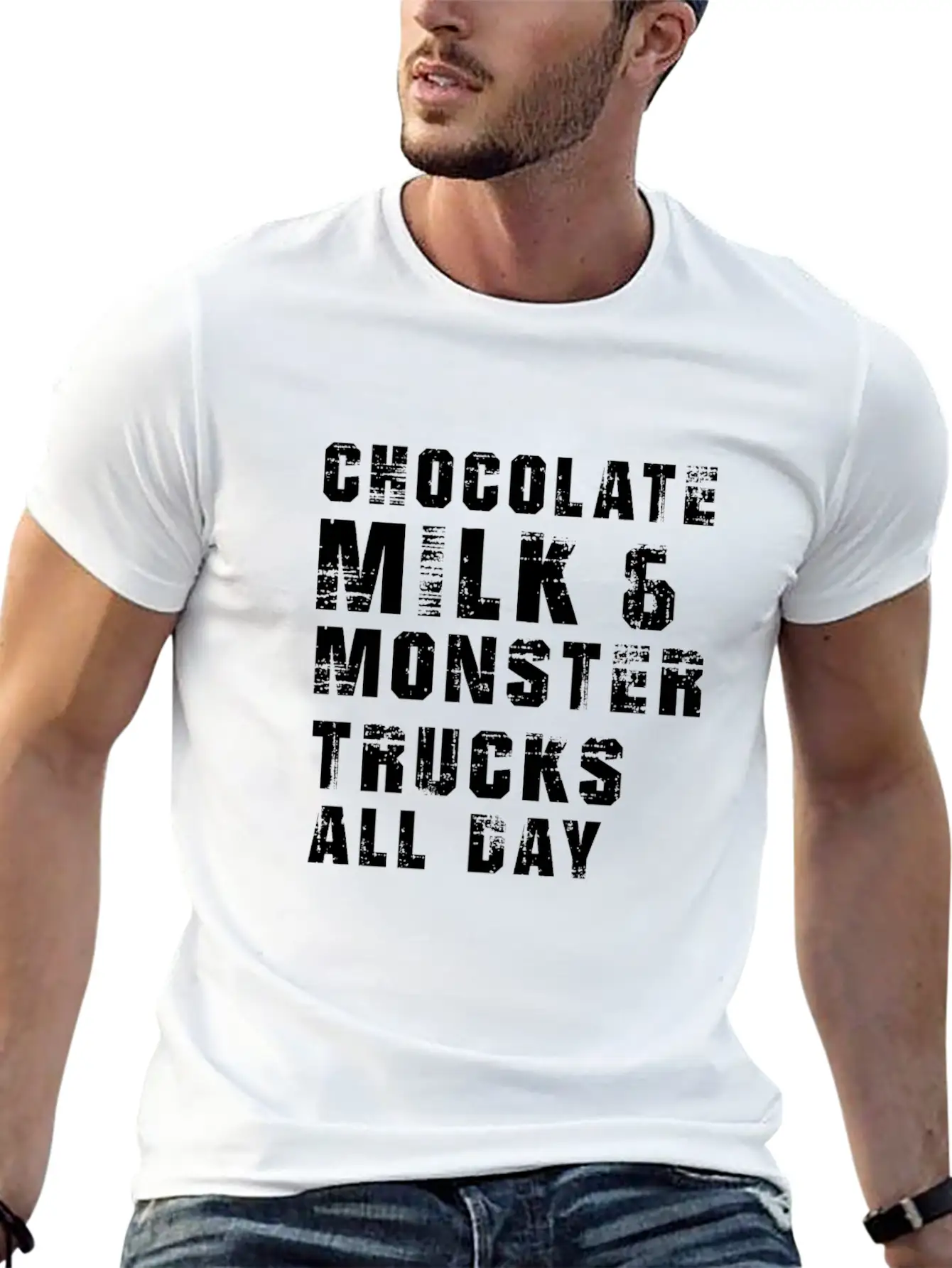 Chocolate Milk & Monster Trucks All Day. Gift Item Unisex Casual T-Shirt – Clean Design For Daily Comfort